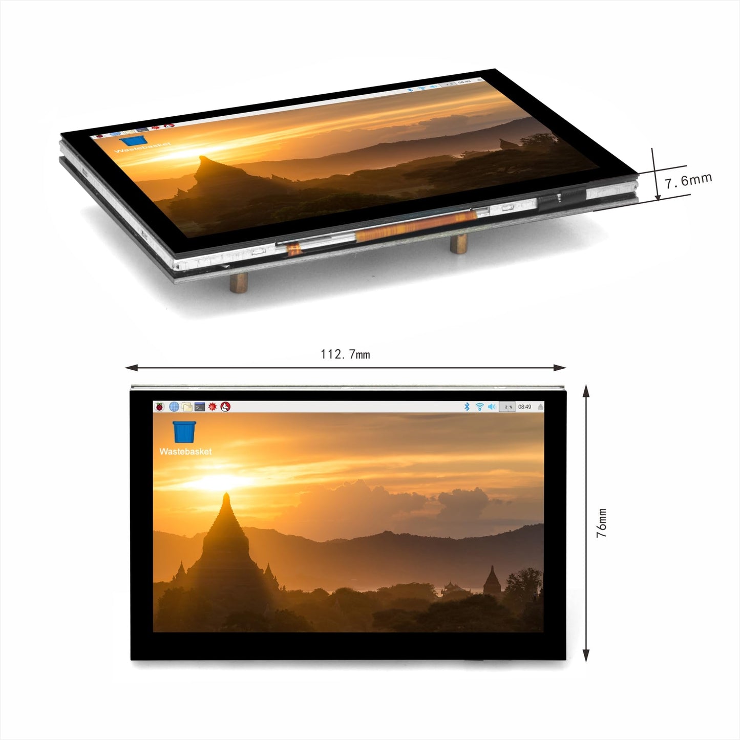 OSOYOO 5 inch Touch Screen RPi5 Monitor DSI IPS LCD 800×480 Display for Raspberry Pi 5 4B 3B+ 3A+ 3B 2B - Wide Viewing Angle, Capacitive Touchscreen, No Need Driver