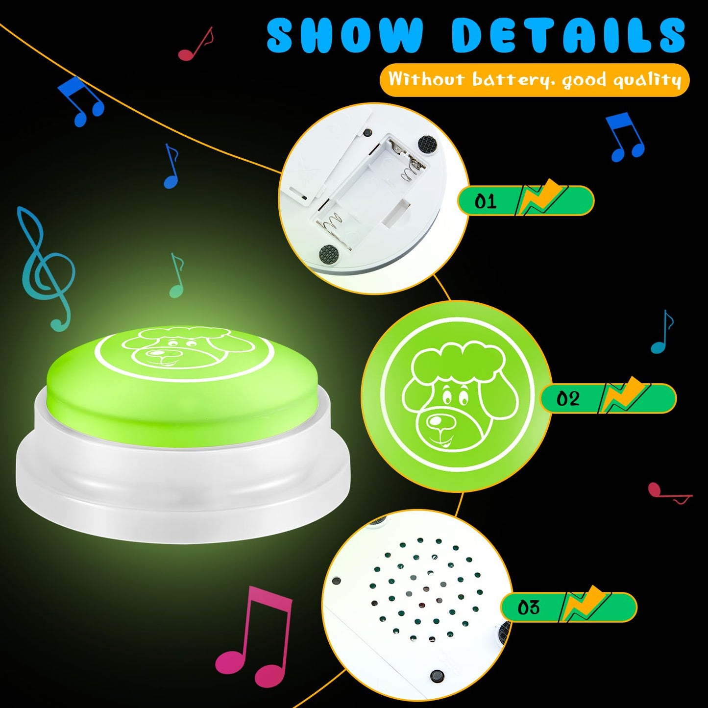 Honoson 4 Pcs Farm Animal Sound Light up Buzzers for Trivia Games Answer Buzzers for Classroom Sound Buttons Family Game and Nights Back to School Supplies (Bright Color)