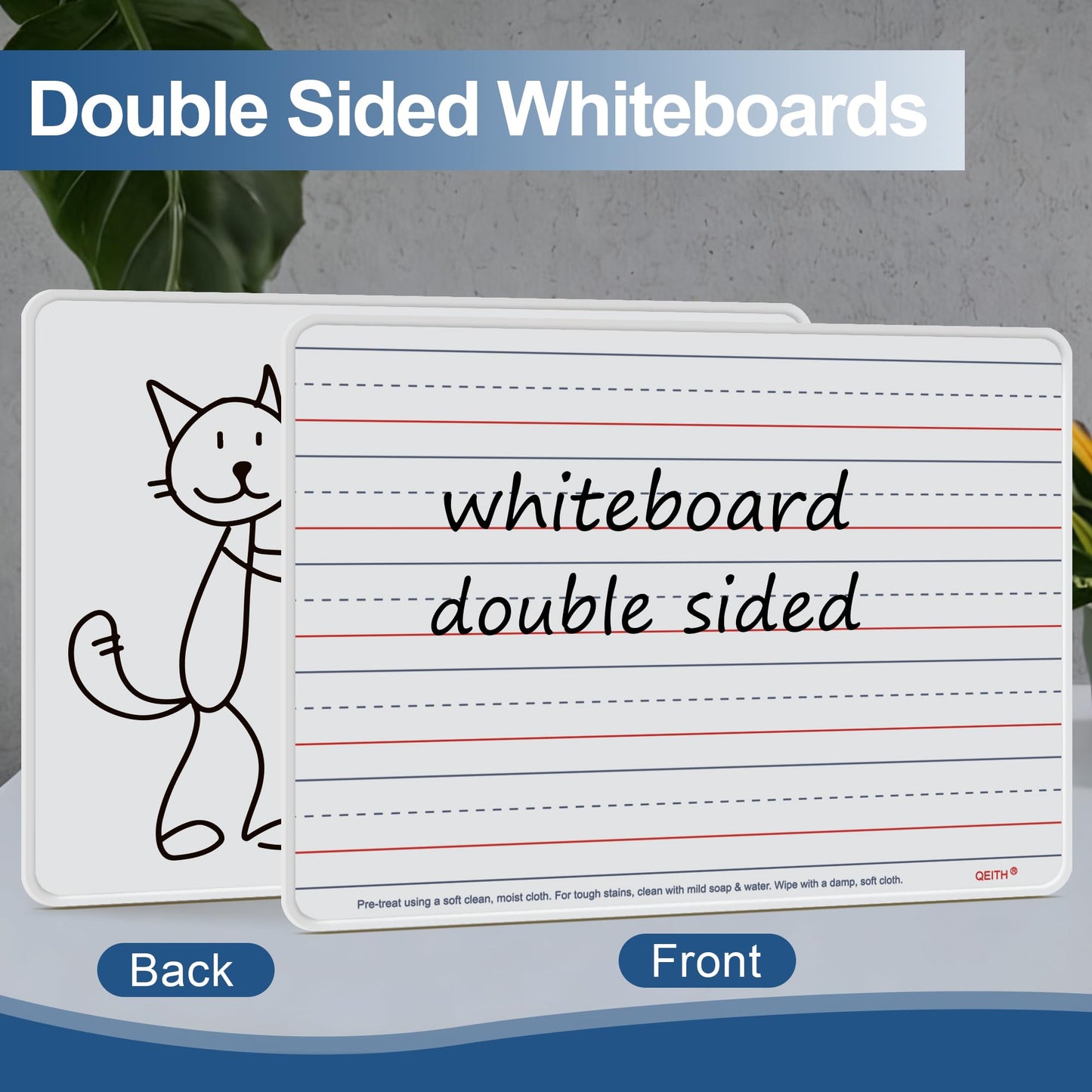 Dry Erase Boards, 12 Pack 9”x12” Magnetic Double Sided Portable Personal Small Whiteboards with Lines, Include 12 Markers, 12 Erasers, 12X52 Foam Letters for Kids, Students, Teachers Classroom School