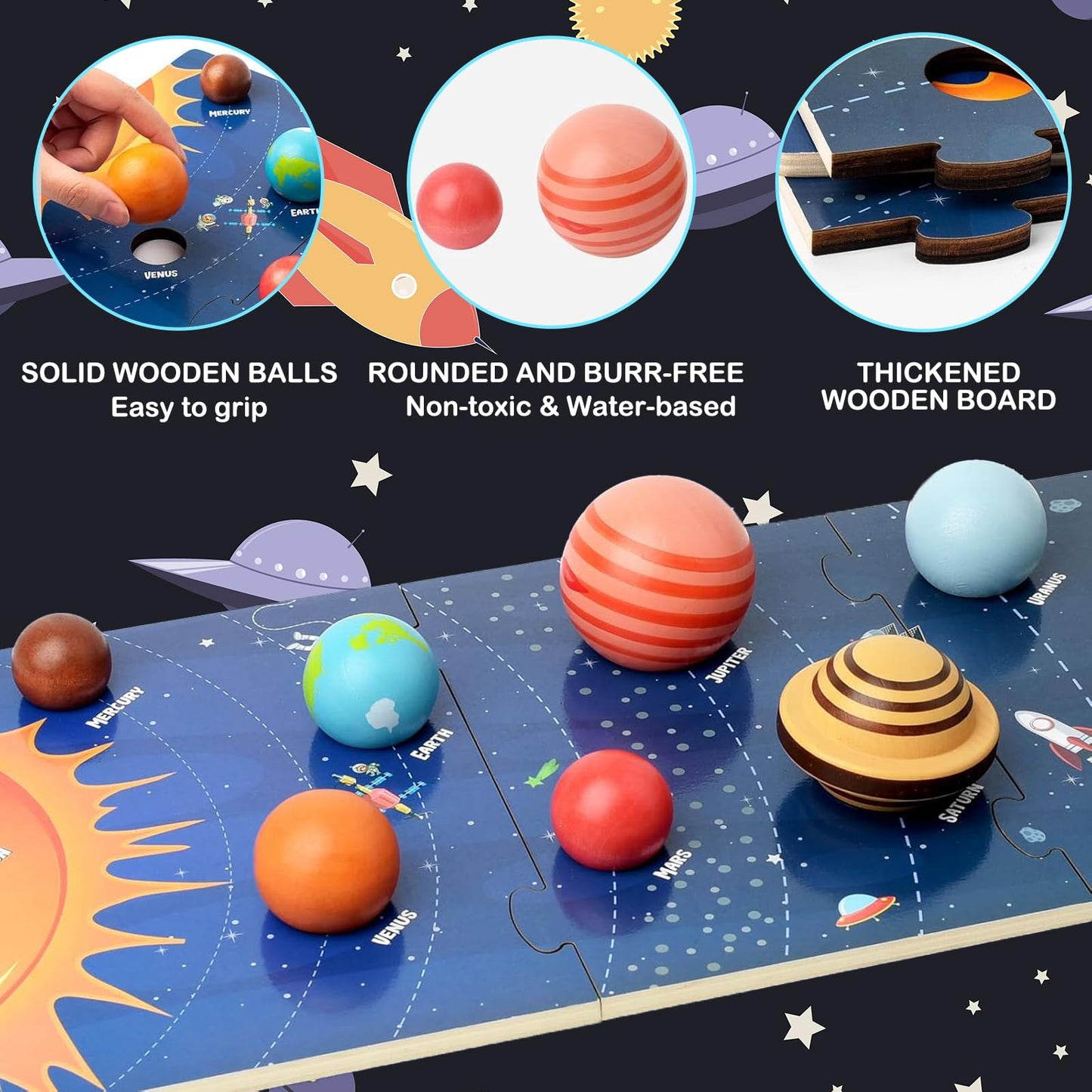Planets Toys, Solar System Model Kit for Kids Ages 3, Space Science Toys for Toddlers