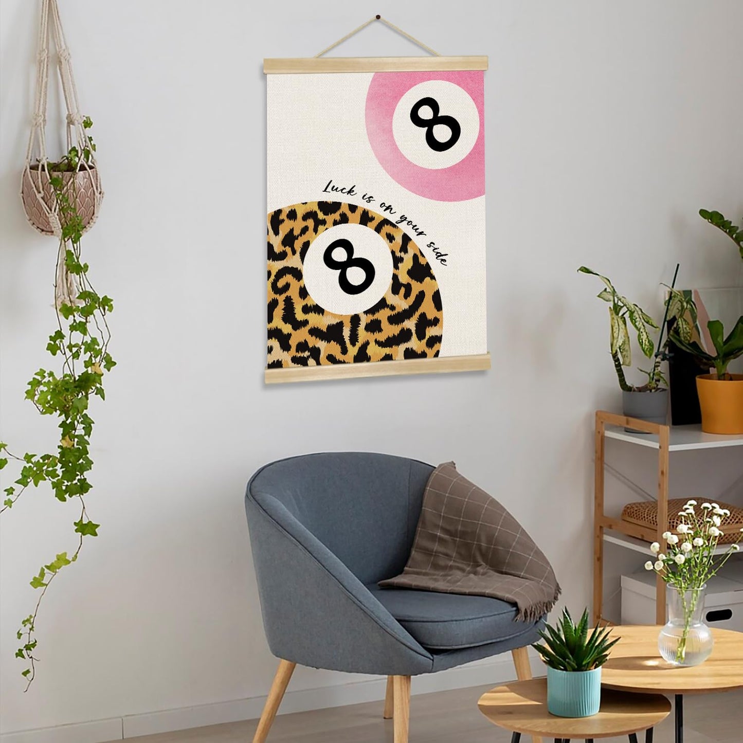 You found a duck Luck Is On Your Side Lucky Number 8 8-Ball Linen Wall Art,Pink Number 8 Wall Poster Decor for Dormitory, Office, or Home, Best Gift for Friends& Sisters 18.5×14 Inch (LKY01)