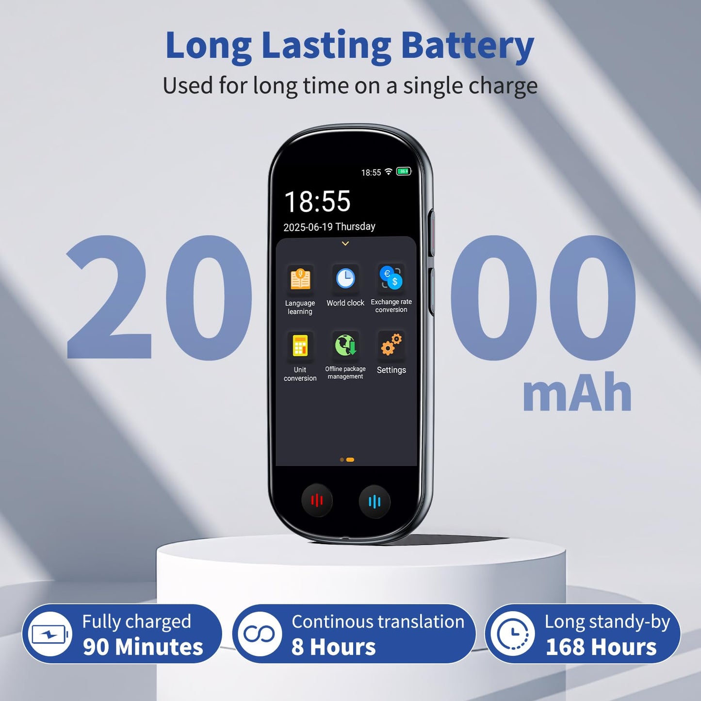 Ai Language Translator Device No WiFi Needed, Upgraded ChatGPT Translator, 150+ Languages Instant Two Way Translator Device, Offline/Recording/Photo/Voice Translatio for Business Learning