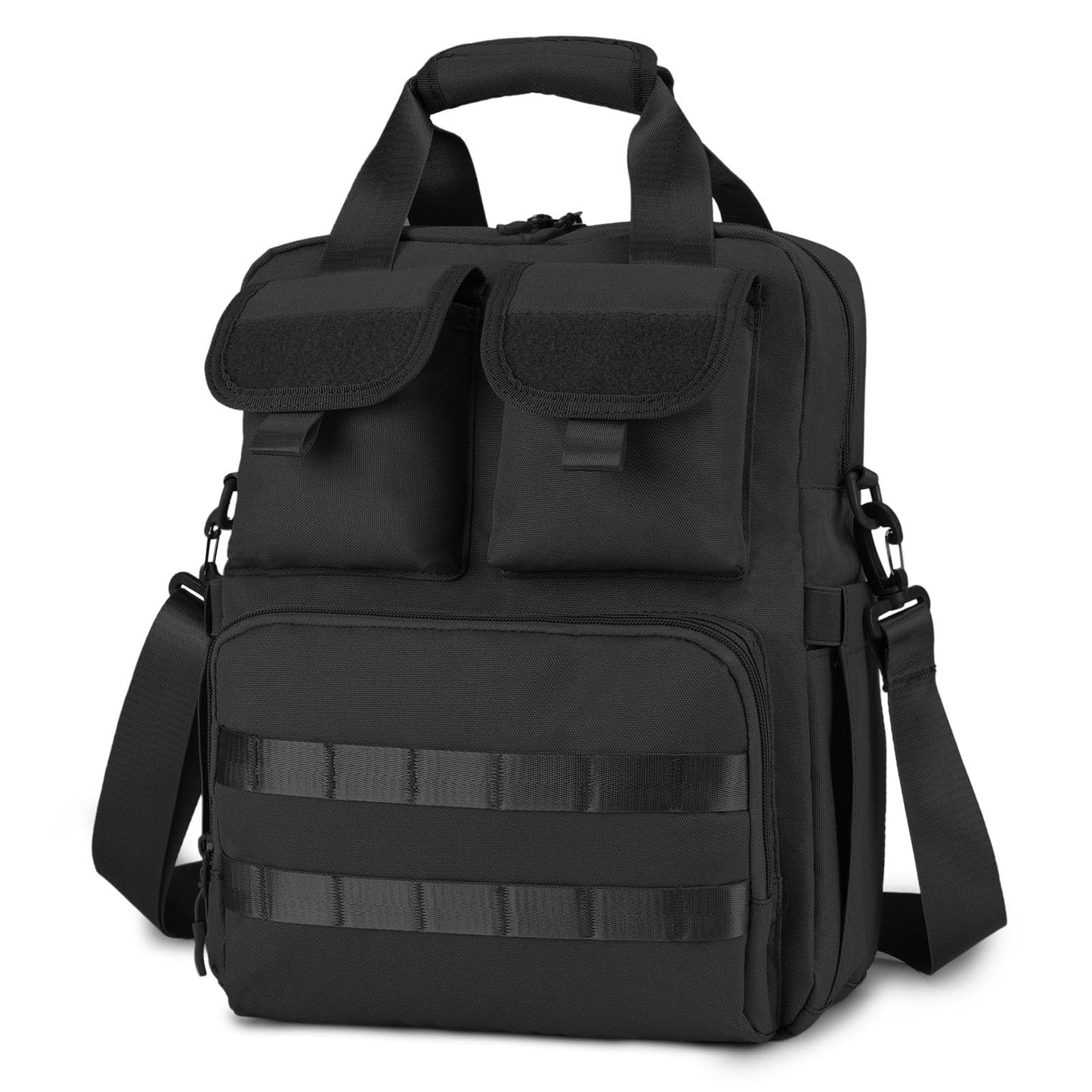 ArcEnCiel Tactical Briefcase, 12L Messenger Bag with 8 Compartments, 900D Oxford Fabric Sturdy Laptop Bag for Business Commute Travel, Fits 14.2" Computer Tablet Files