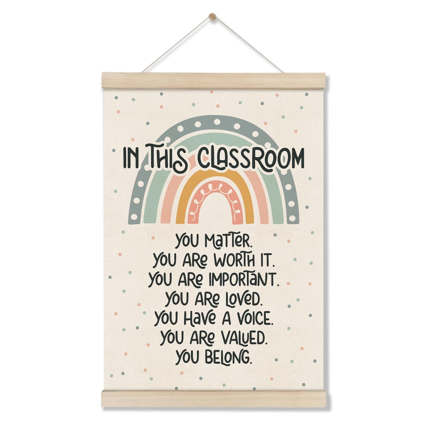 DOI-LANEE Classroom Sign Positive Affirmations Posters Hanger Frame, Boho Rainbow Classroom Decor 16x12 Inch, Motivational Wall Art, Inspirational Wall Decor, Educational Poster