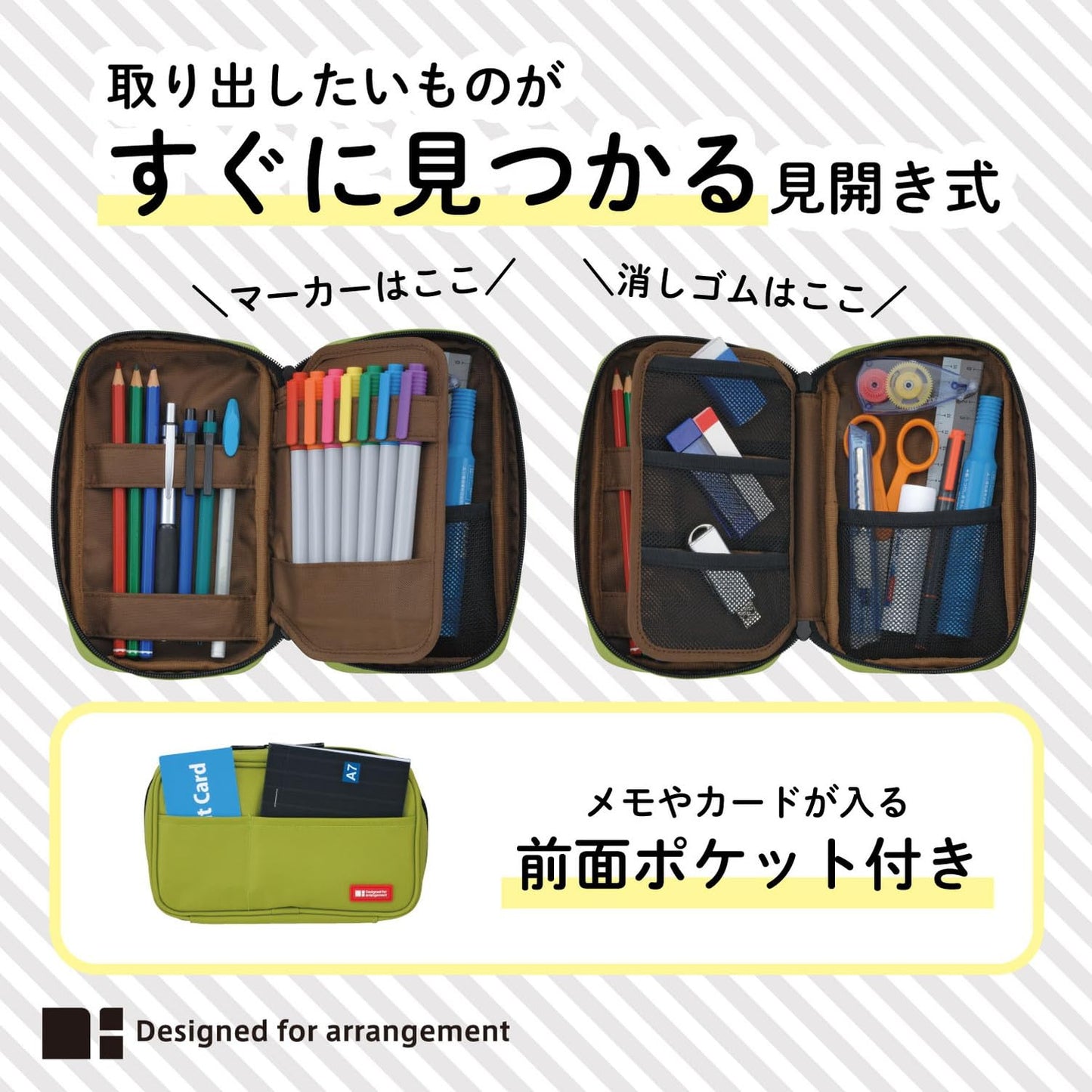 LIHIT LAB Large Capacity Zipper Pencil Case For School Office College, Big Capacity 4 Compartments Pencil Bag Holder Adults Teen Boys Girls, Travel Cosmetics Storage, Jet Black (A7551-124)