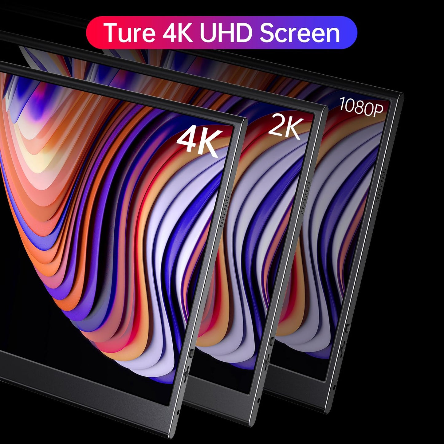 Anyuse 4K Portable Monitor 15.6" 3840x2160 UHD USB-C HDMI Laptop Monitor, 100% RGB IPS Computer Gaming Display HDR Travel Monitor w/Speakers & Smart Cover for Laptop Xbox PS5 Switch PC Phone