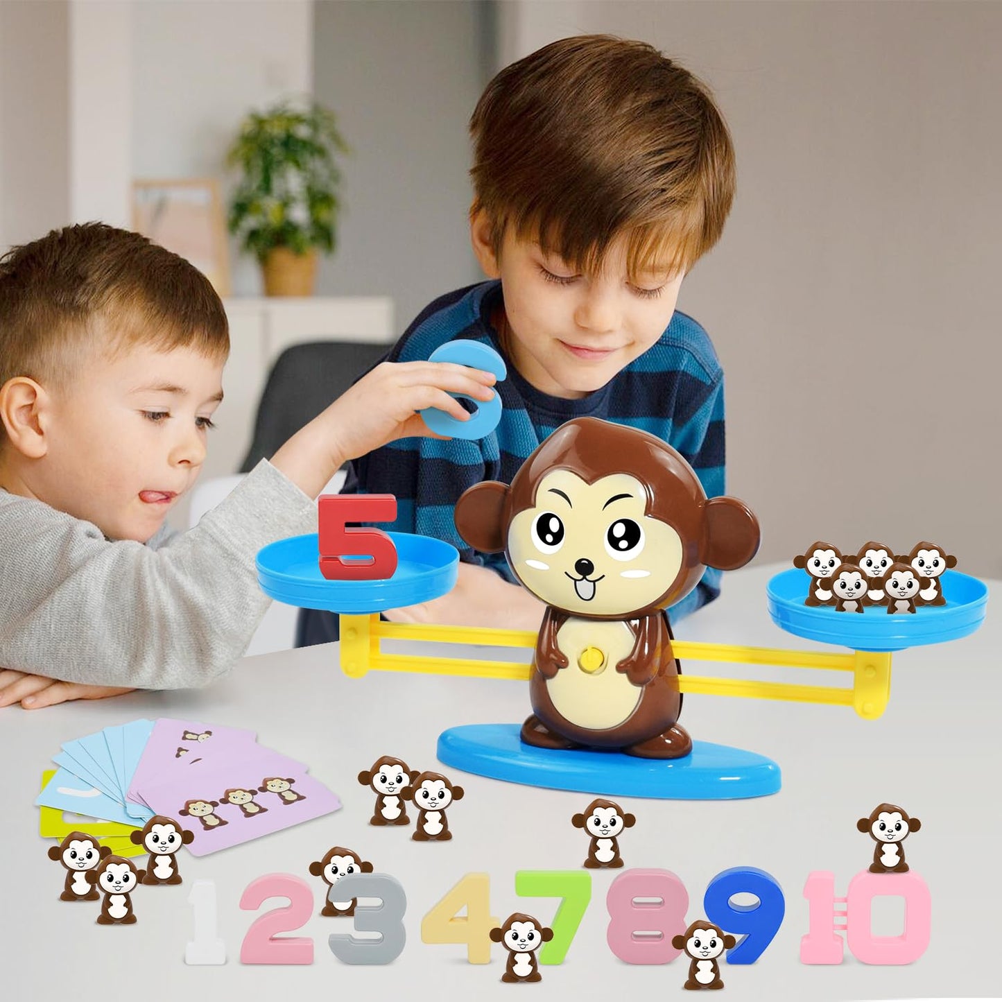 BAKAM Penguin Math Balance Scale, Toddler Counting Toys for 3 4 5 6 Year Old, Montessori Addition & Subtraction Weight Game, STEM Preschool Learning Activities, Educational Gift for Boys Girls