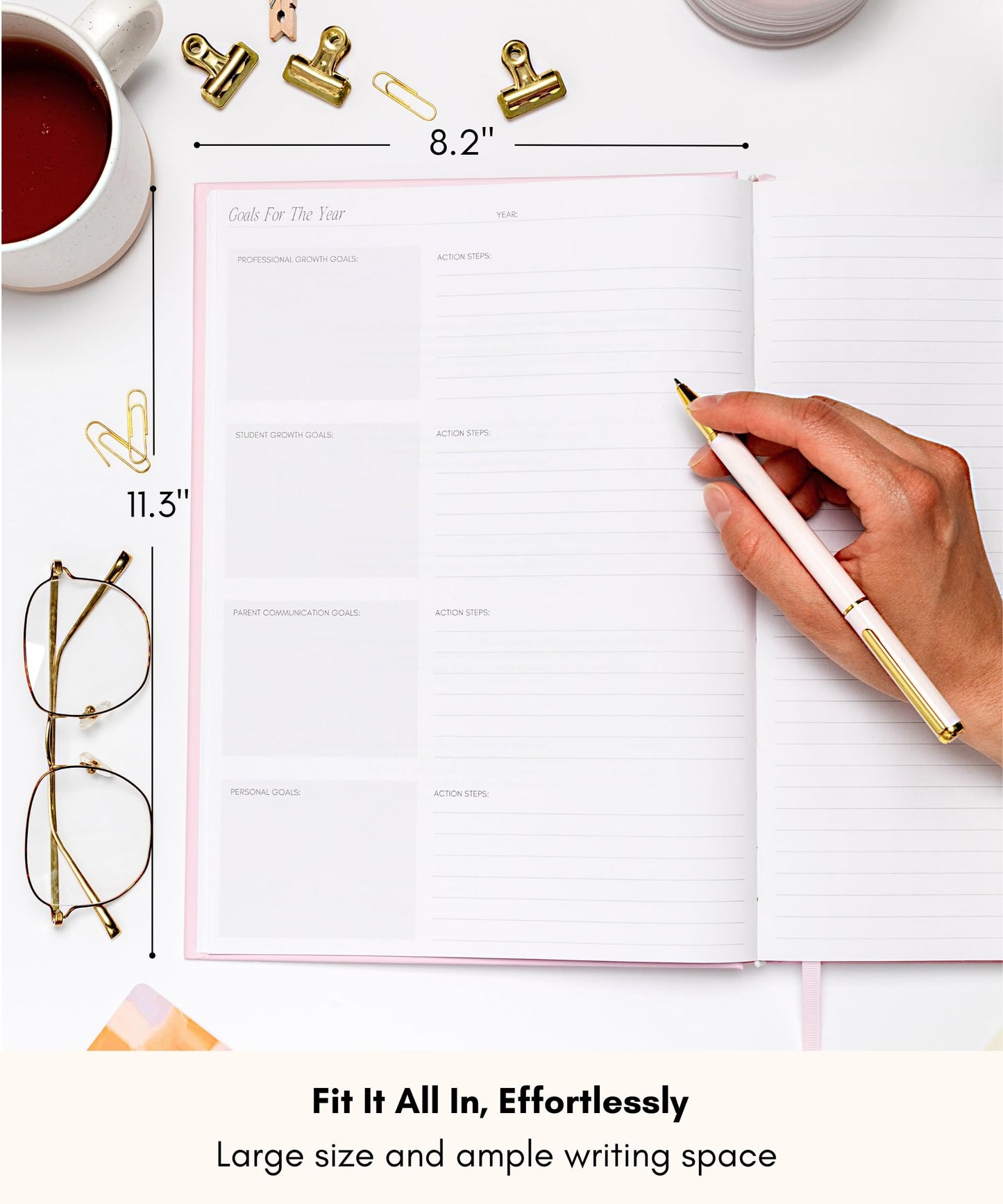 Lamare Teacher Planner 2026-2027 – Hardcover Undated Planner & Lesson Planner Book for Teachers with Class Schedule, Student Info & Weekly Planning - 8x11"