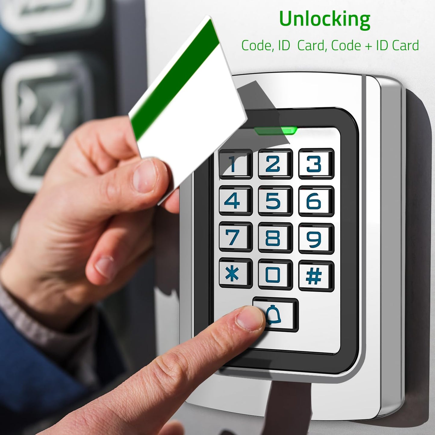 WiFi Access Control Keypad, 12V DC Wireless WiFi TUYA Door Keypad, PIN Code & ID Card Metal Key pad, IP68 Waterproof, 2000 Users, for Garage Door, Gate Opener and Access Control Systems