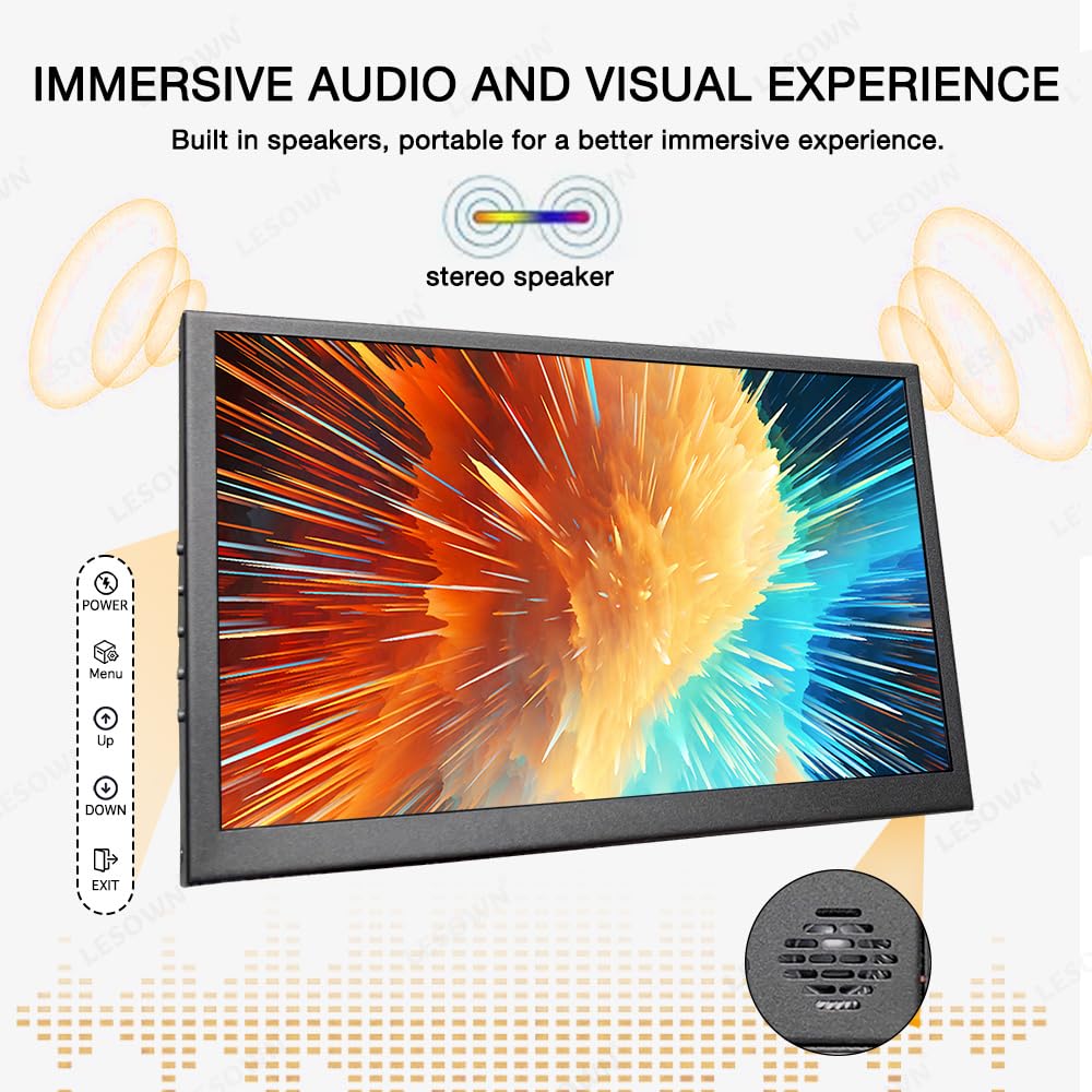 LESOWN 10 inch Monitor Touchscreen Small HDMI Portable Display 1024x600 IPS Computer 10.1 inch Secondary Screen mini Monitors for Windows Mac Laptop PC