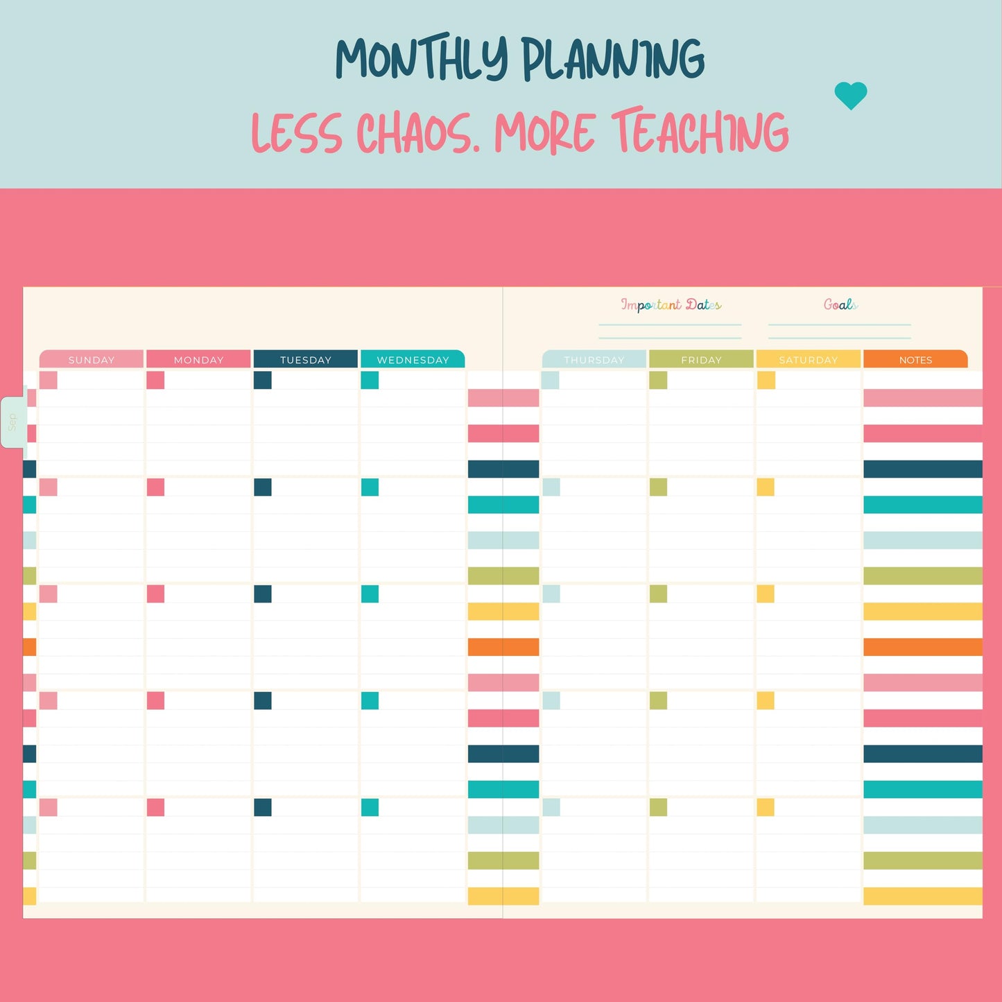 Undated Teacher Planner 8.5 x 11-12 Months & 52 Weeks | Colorful Bookshelves Cover | Monthly & Weekly Lesson Plan Book with Stickers, Storage Pocket & Snap-In Bookmark | Classroom Organizer
