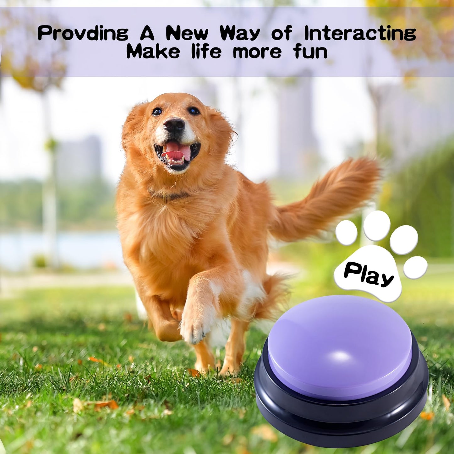 PQJSJDR 8 Pieces Voice Recording Button Dog Buttons for Communication Pet Training Buzzer Recordable Answer Buzzers Button Game Show Buzzers Funny Gift for Family Study Office Home Trivia Nights