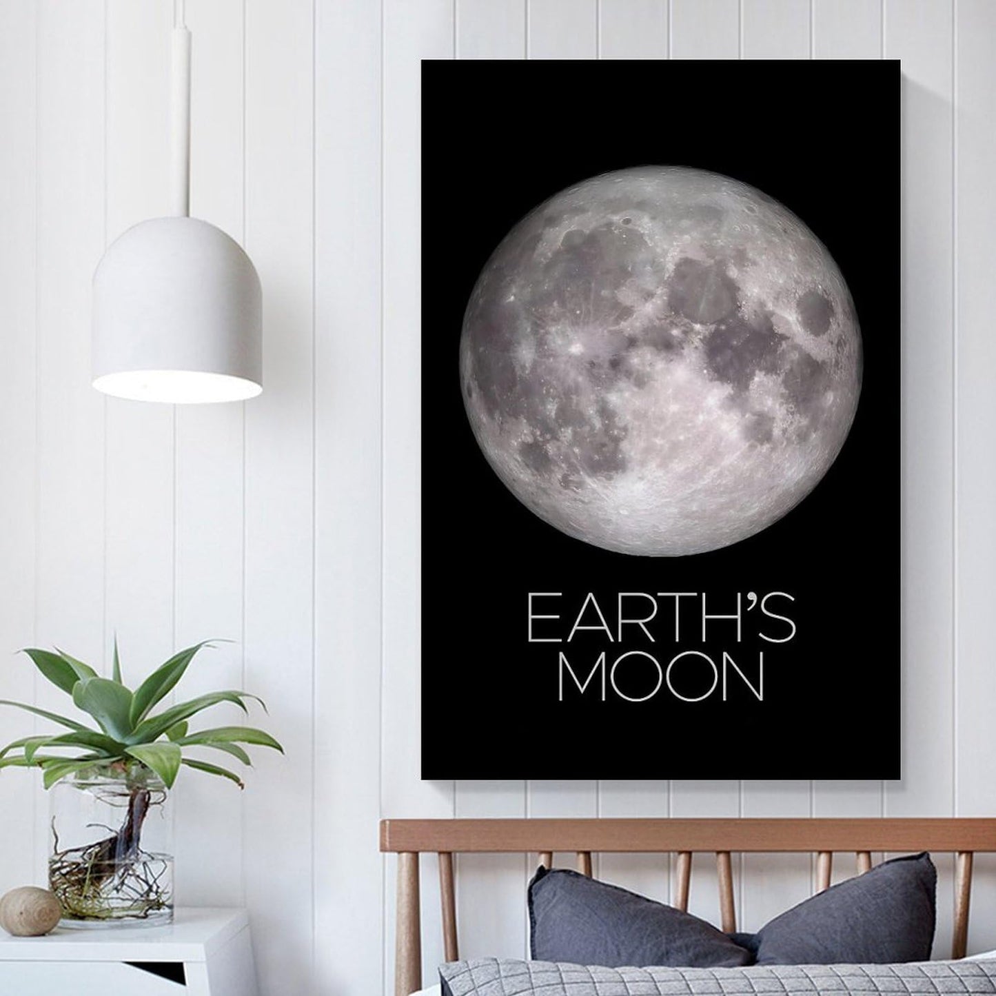 XIAOLOUTINYU Solar System Canvas Wall Art - Moon Planet Space Poster for Kids Room Bedroom Classroom, STEM Educational Astronomy Decor, Science Gift for Boys Girls Teens, 16x24 Inch Unframed