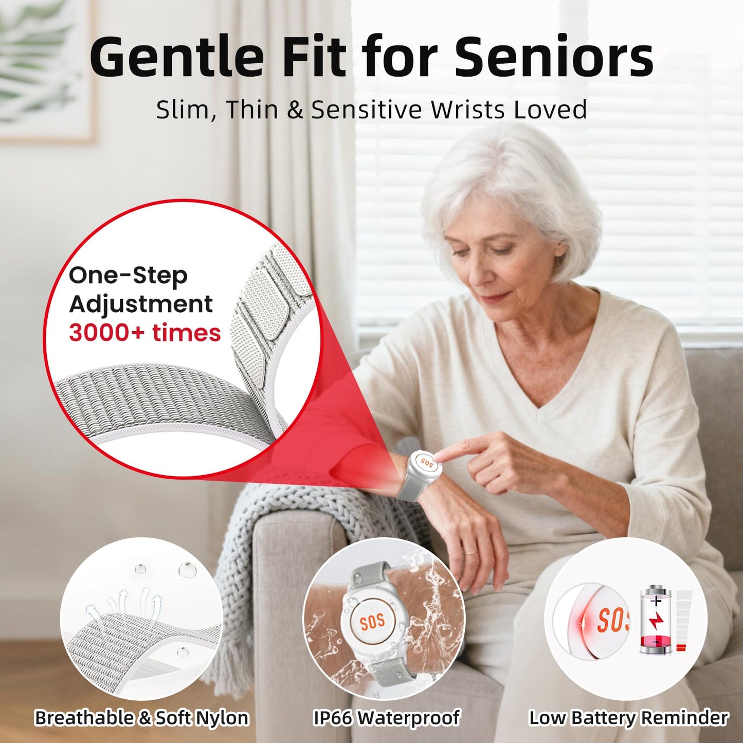CallToU Wi-Fi Wireless Caregiver Pager Call Button for Elderly at Home, APP Emergency Alert Fall Help System for Seniors, Patients/Disabled Monitoring at Home