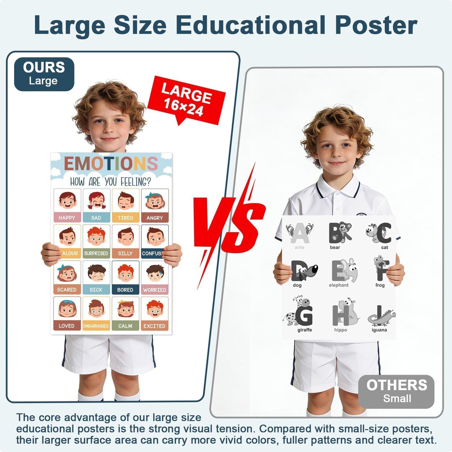 16 Pcs 16”x24” Large Educational Posters for Classroom Decor-Educational Posters for Toddlers 1-3 Learning Poster for Boys Girls Ages 3-5,Kindergarten Preschool Classroom Teacher Must Haves Chart Boho