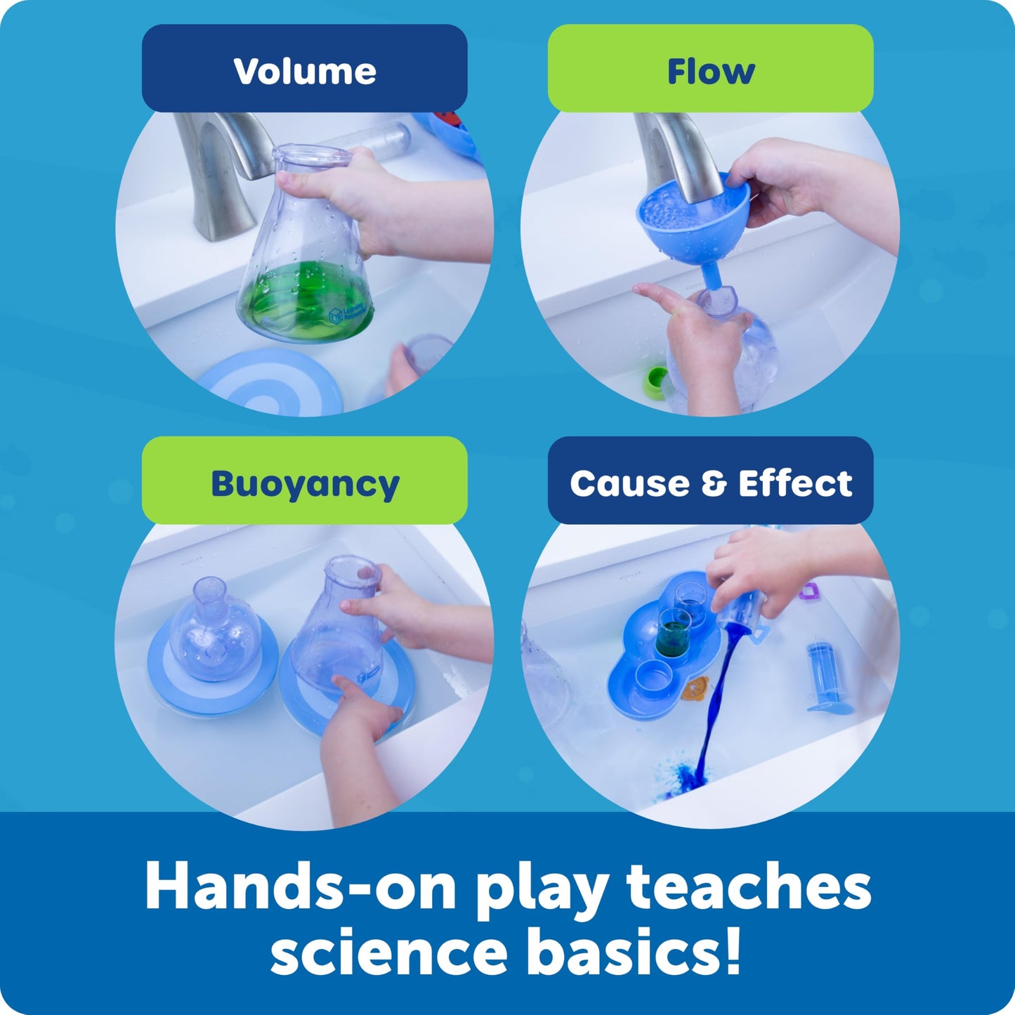 Learning Resources Splashology, Water Lab Science Kit, STEM Playtime, Water Activities, 19 Pieces, Ages 3+