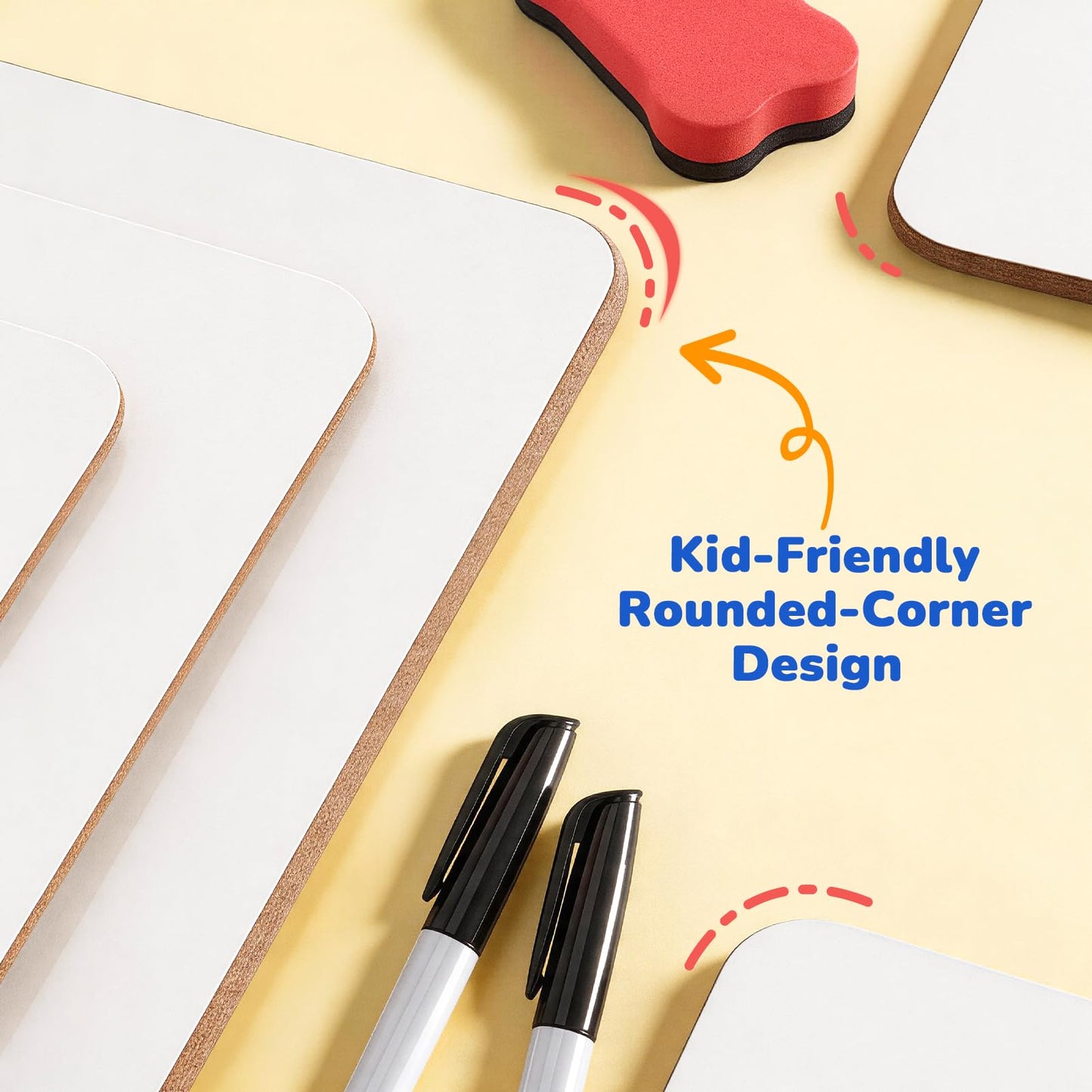 GAMENOTE 6 Pack Small Dry Erase Boards for Kids, 9x12 Double-Sided Lined and Blank Whiteboards with Markers & Erasers, for Classroom and Homeschool Writing Board