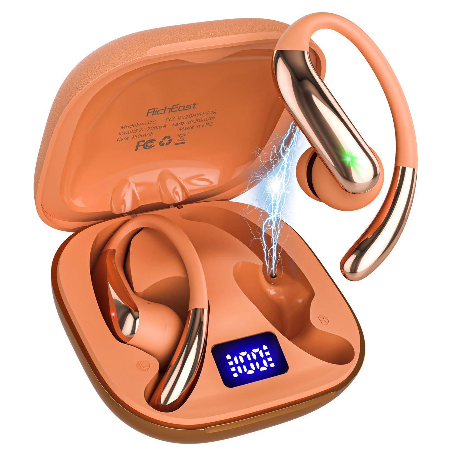 AI Translation Earbuds Real Time 4-in-1 translation headphones 50H Playtime Translating Device Audifonos Traductores Inglés Español Bluetooth 6.0 Headphones for Face-to-Face & Travel Business Orange