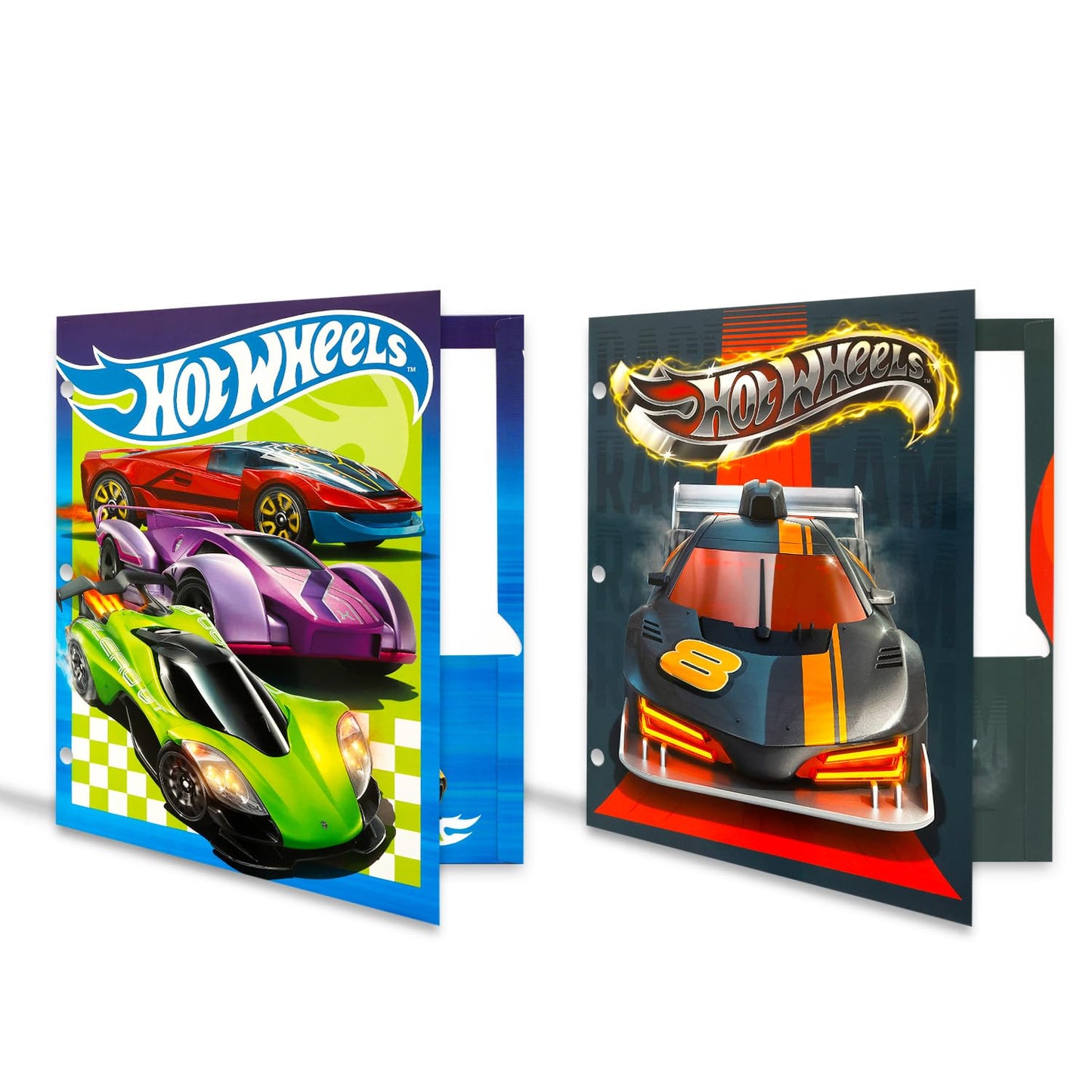 Hot Wheels School Supplies Set - Bundle with Spiral Notebooks, Composition Notebook, 2 Portfolio Folders, Stickers, More | Hot Wheels School Supplies Set for Boys, Girls, Kids