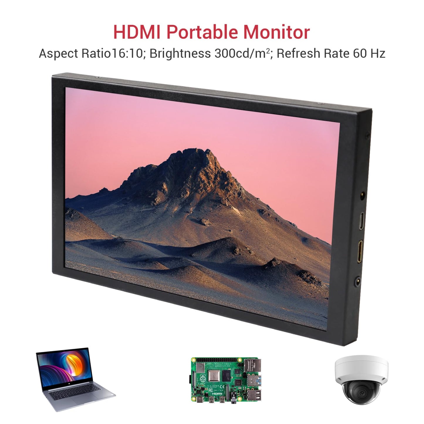 ELECROW 8 Inch Touchscreen Monitor, 1280x800 IPS LCD HD Display with Stand, Portable Capacitive Touch Screen Compatible for Raspberry Pi 3/4/5, Win 11/10/8/7, Jetson Nano, laptops, Game Consoles