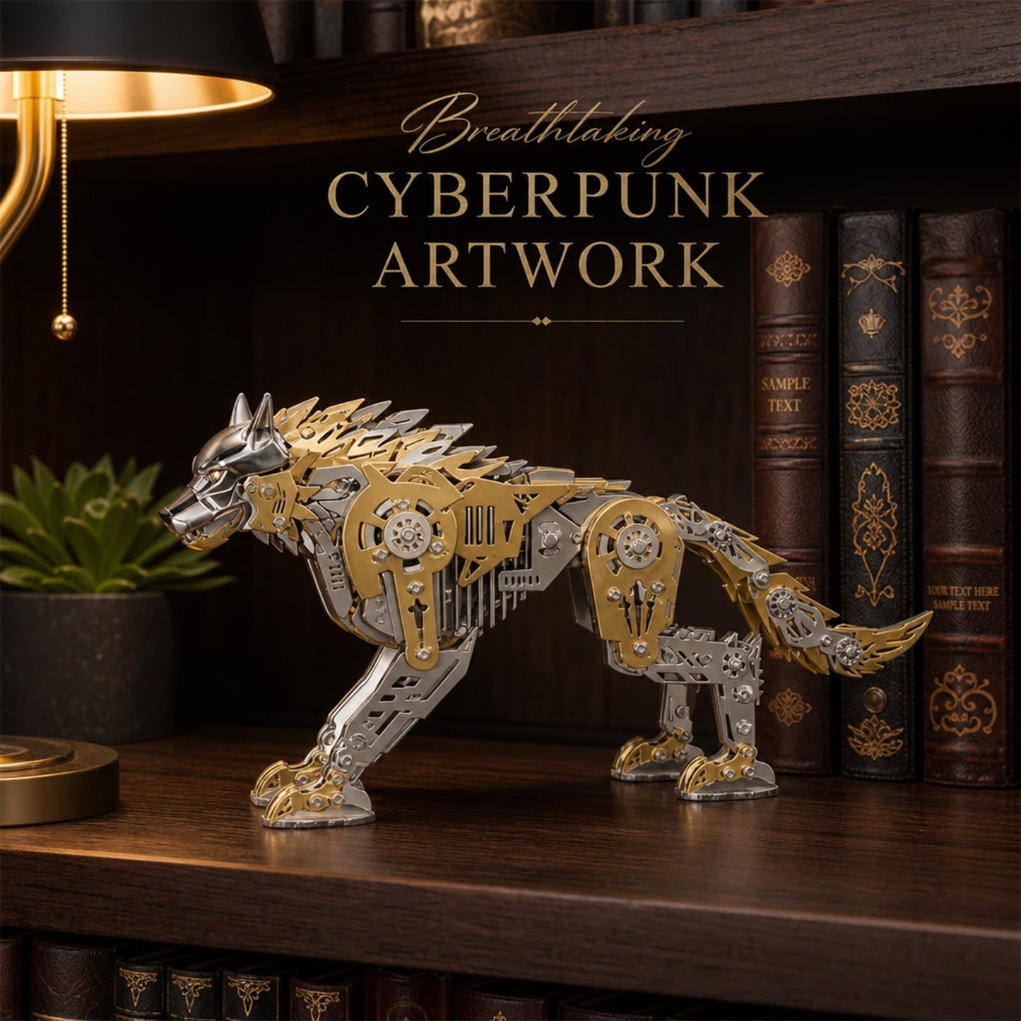 3D Metal Puzzle for Adults,Mechanical Wolf Puzzle Building Set，3D Metal Model Kit, Brain Teaser Puzzles DIY Assembling for Stress Relief - A Collectible Gift for a man (Wolf)