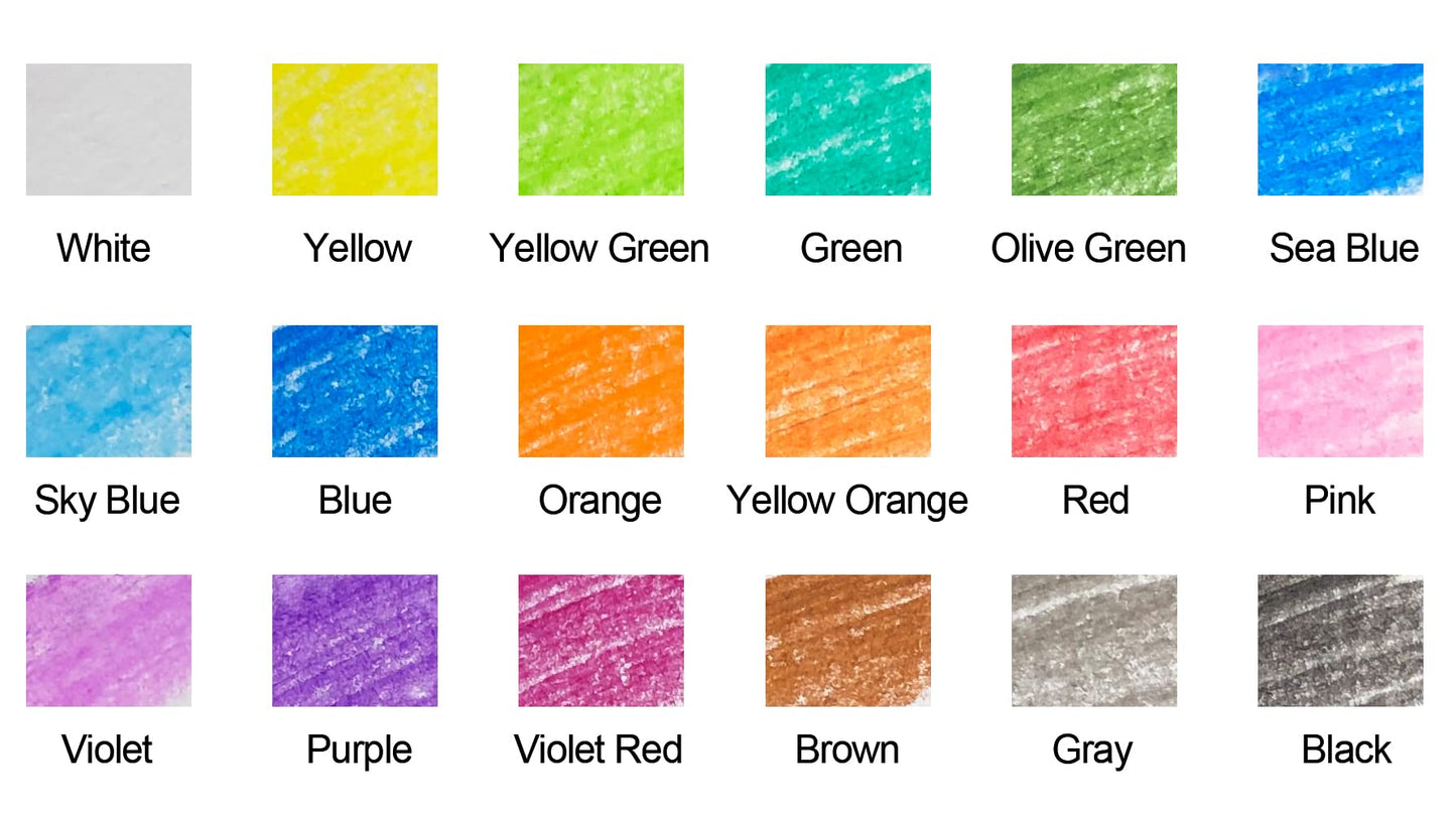 Madisi Crayon Bulk pack, Regular Size, 18 Colors, 900 Count