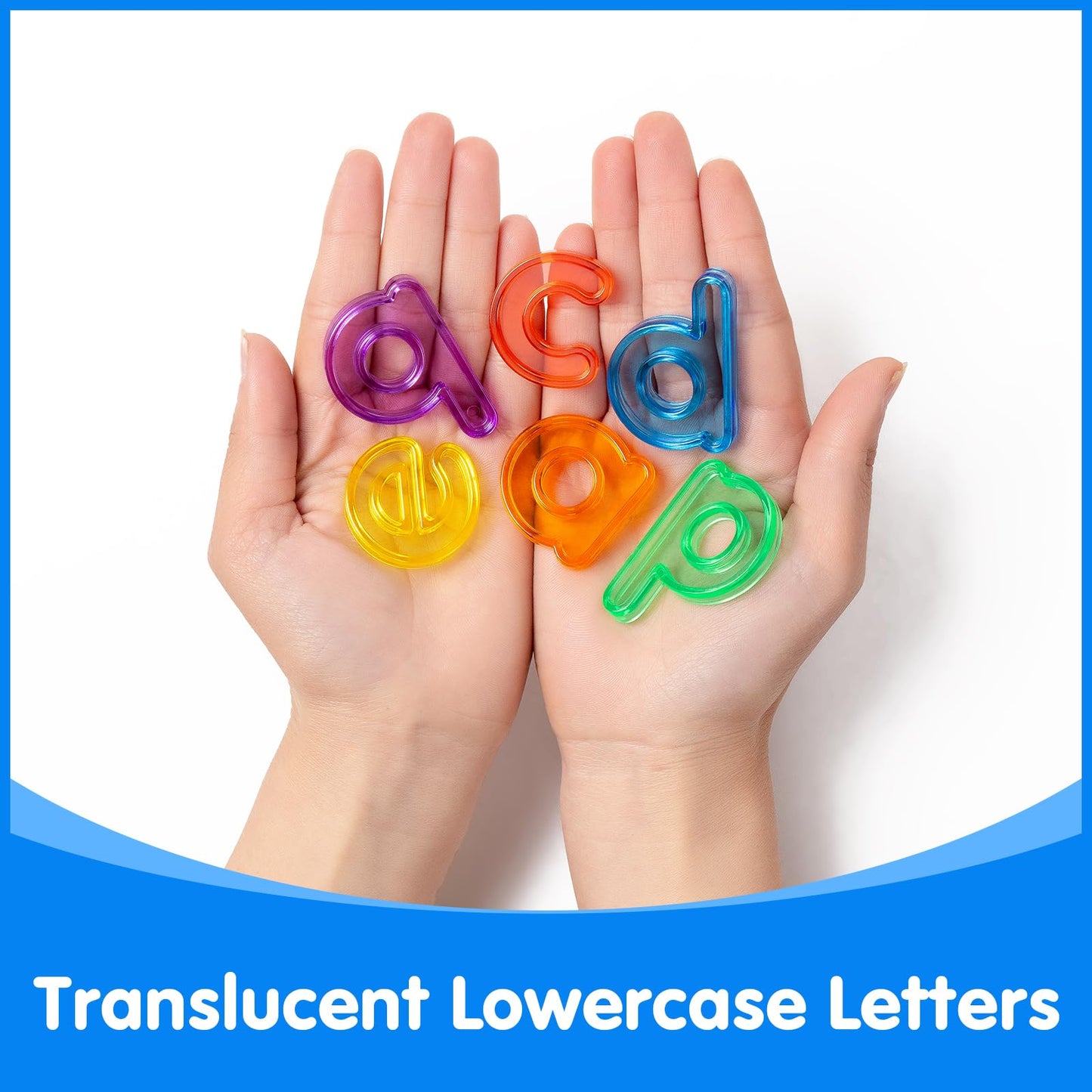 Odoorgames Number Block - Set of 100-78 Pcs Translucent Lowercase Letters - Educational Math Cubes for Kids Ages 4-8 - Counting Blocks for Math
