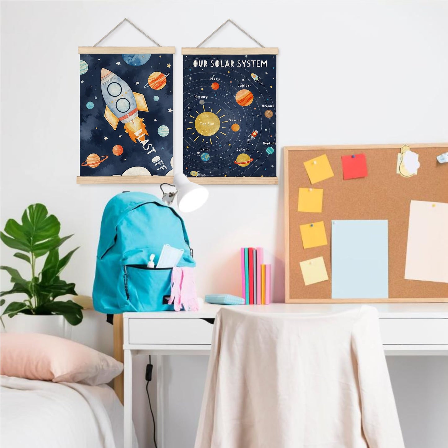 URLLUAE Solar System Poster Hanger Frame, Outer Space Room Decor, Solar System for Kids, 12x16 Inches Set of 2