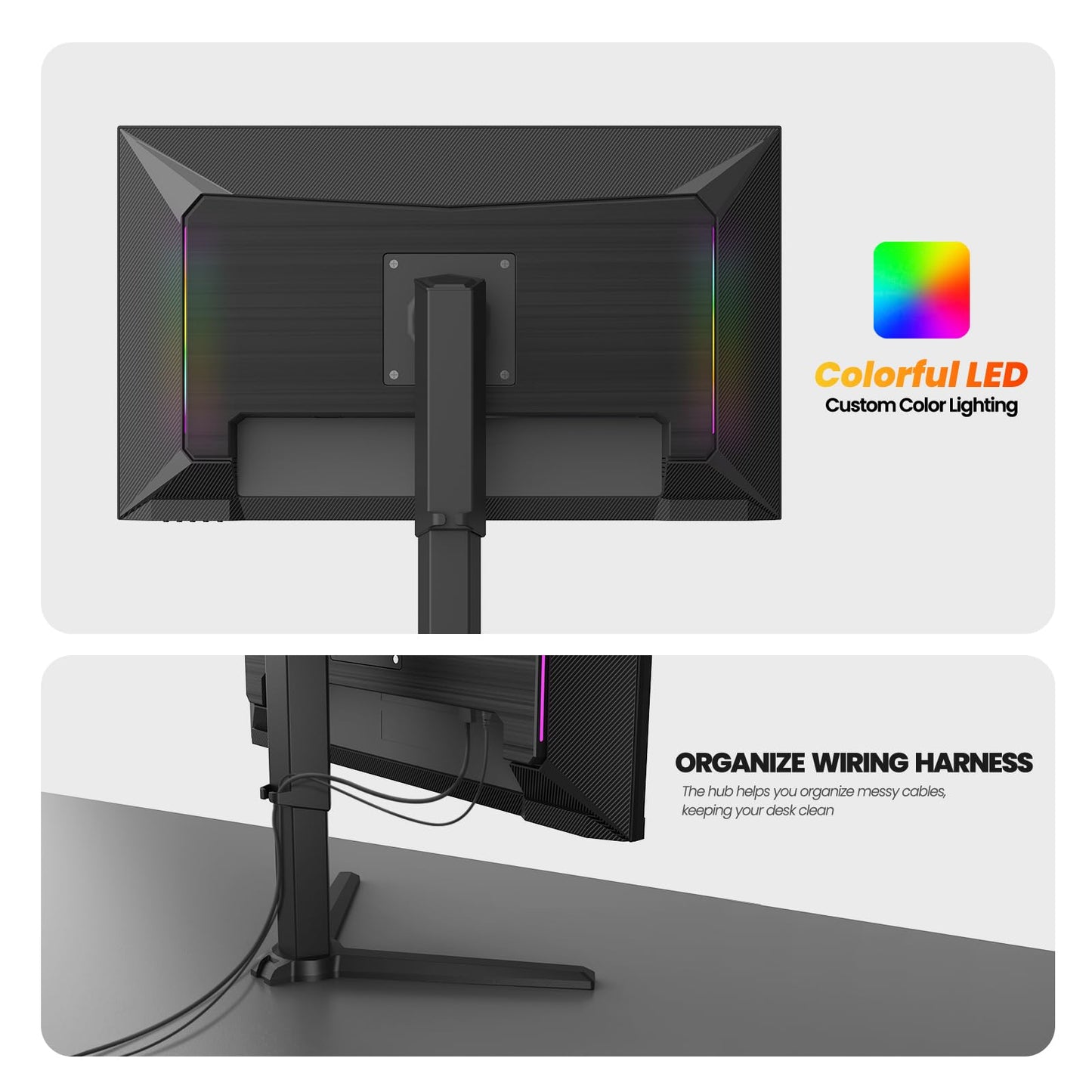CRUA 27” 540Hz Gaming Monitor, IPS FHD(1920x1080P), AMD FreeSync, 120% sRGB, Height/Pivot/Rotating/Tilt Adjustable Vertical Monitor, HDMI 2.1 + DP 1.4, Wall Mount Install-Black