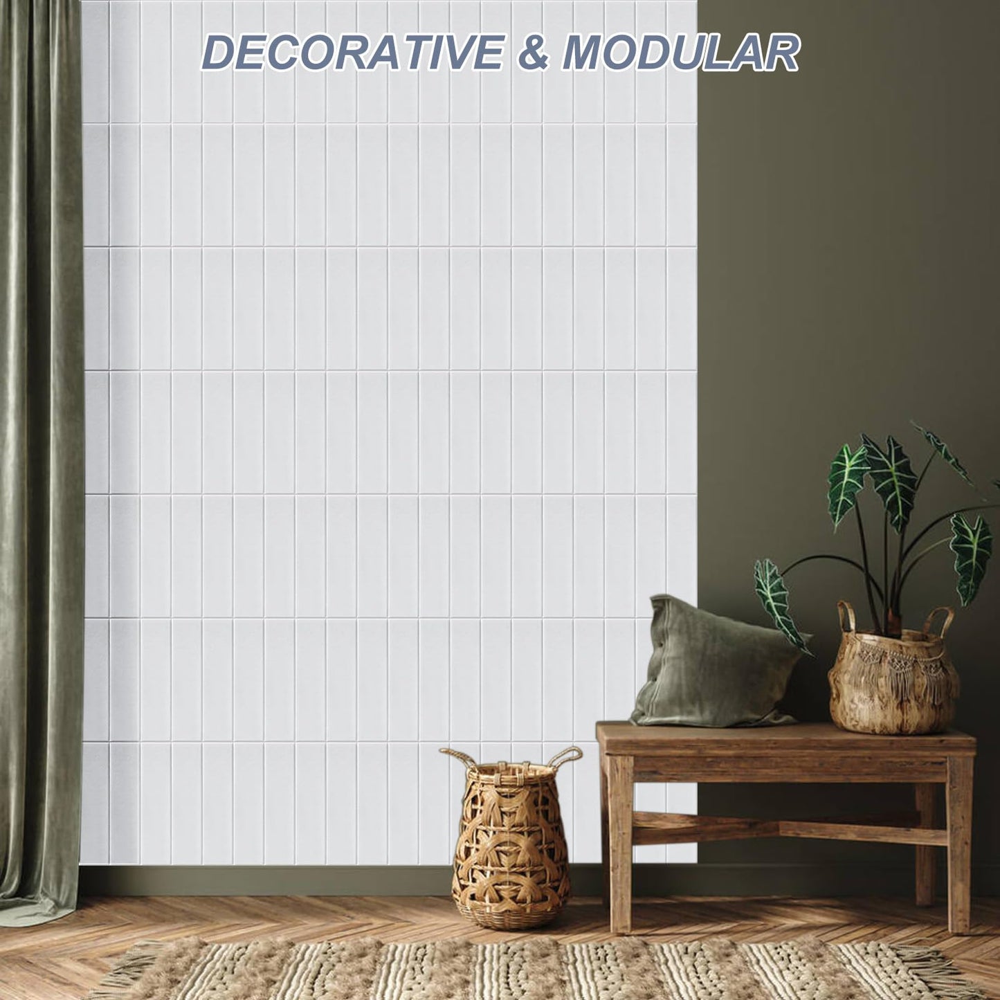Large Cork Board Alternative 48" X 36" Bulletin Board - 12 Pack Removable Felt Wall Tiles, Cork Wall Tiles Bulletin Board Home Office Essentials - Warm White