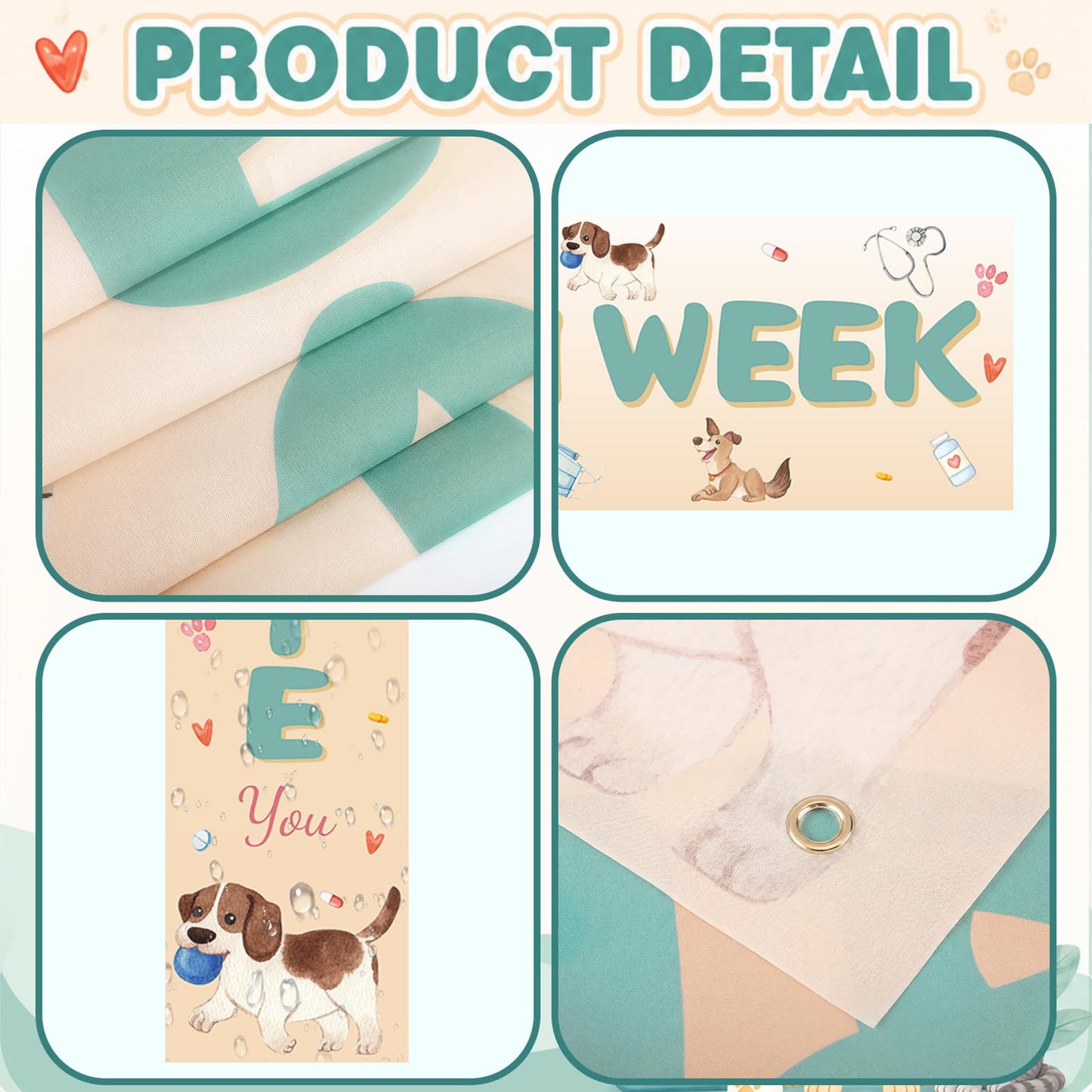 Fanfanwin 3 Pcs Happy Vet Tech Week Banner We Appreciate Thank You Veterinary Technician Week Decorations Orange Green Vet Hospital Staff Party Supplies for Hard Work Nurse Enthusiast