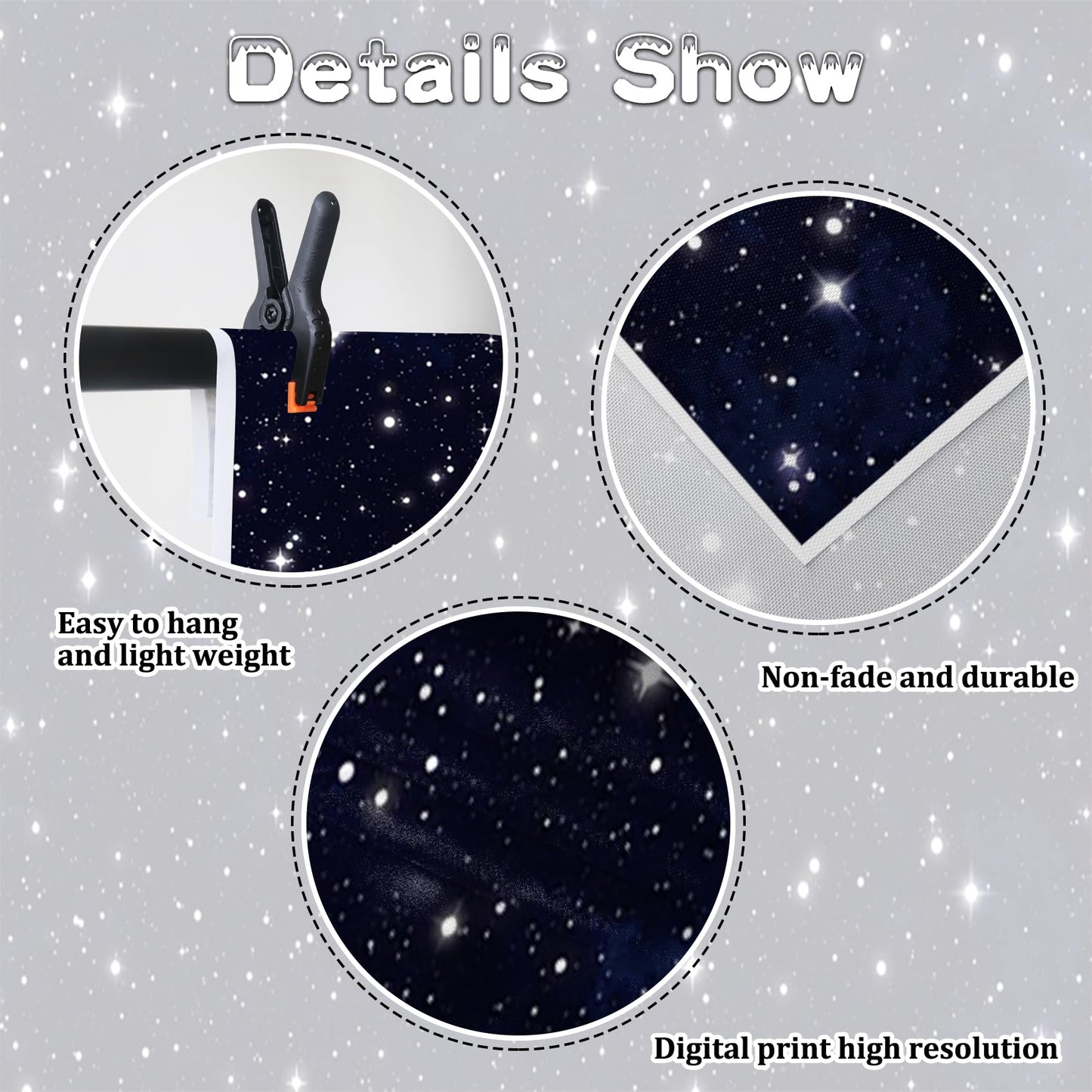 Renaiss 6x4ft Starry Night Sky Photo Backdrop Galaxy Universephotography Background Twinkle Stars Classroom Outer Space Theme Party Decor Kids Birthday Banner Astronauts Artistic Photo Booth Props