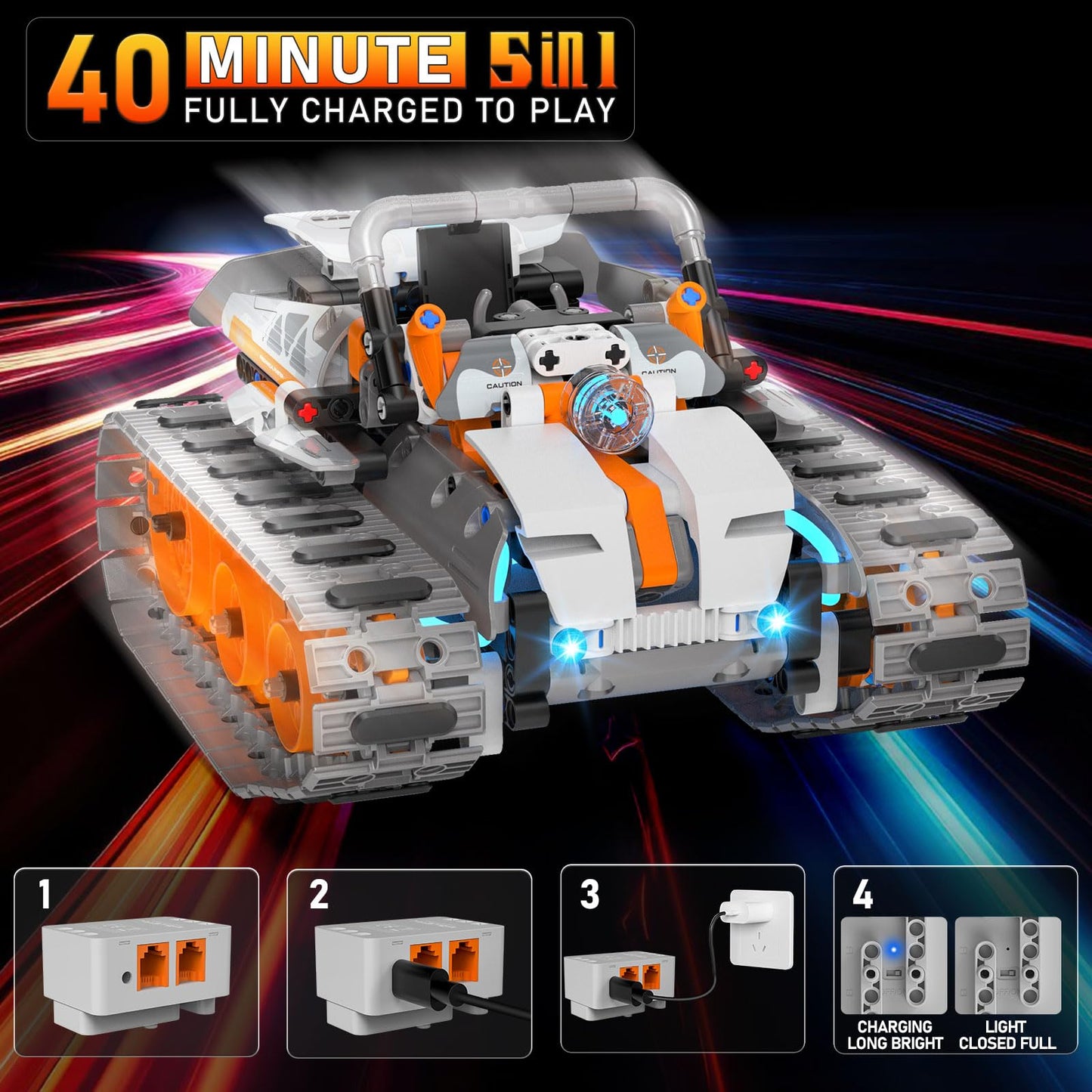 5in1 STEM Building Toys for Kids 6-14, Remote & APP Controlled Mech Robots/Heavy Tanks/Tracked Racer STEM Building Kit for Kid Science Learning, 552 Pcs DIY Erector Sets Gifts for Boys & Girls