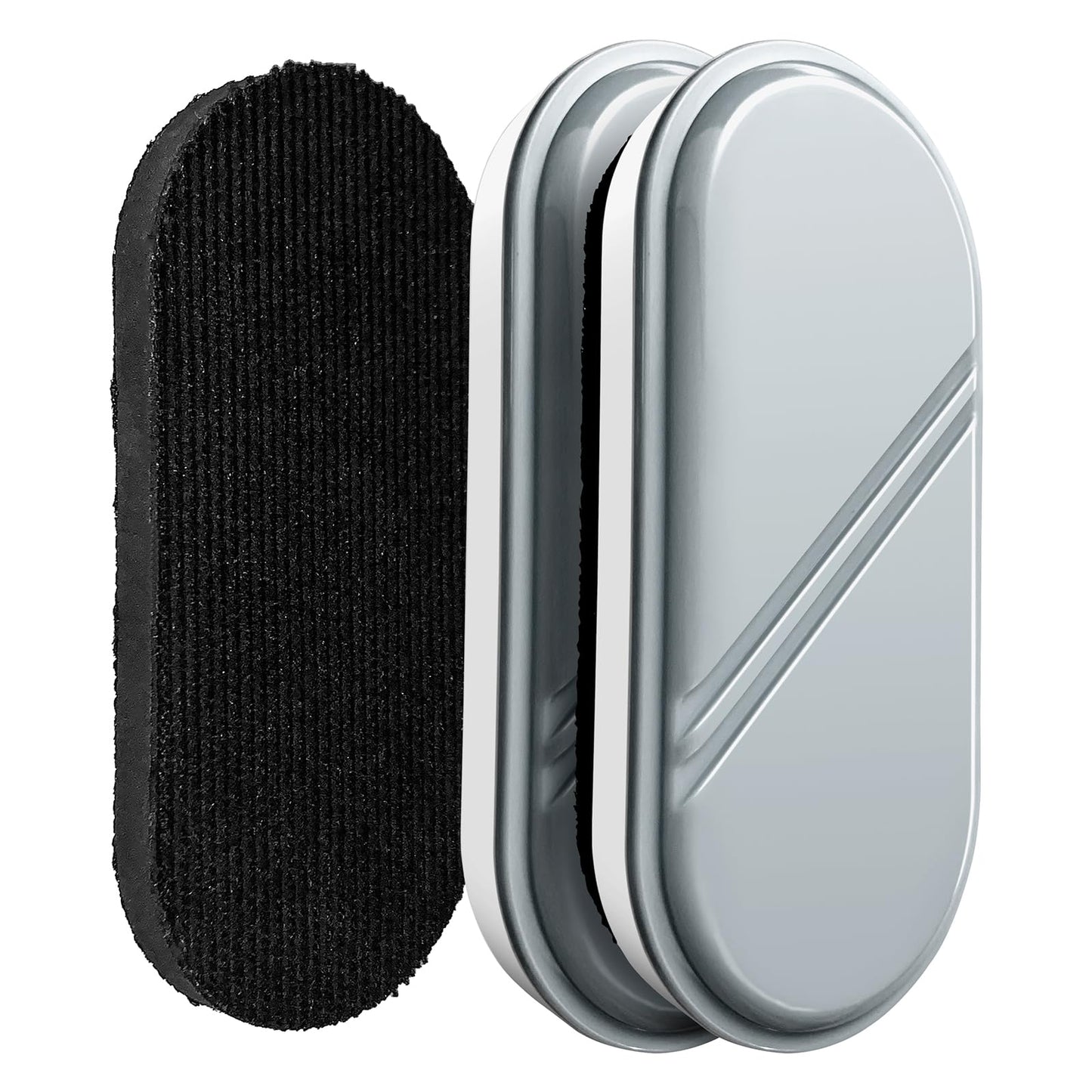FUNISKETCH Dry Erase Eraser, Detachable Magnetic White Board Erasers - 2 Pack,Glass Board Glass Whiteboard Eraser for Office and School Supplies (Gray)