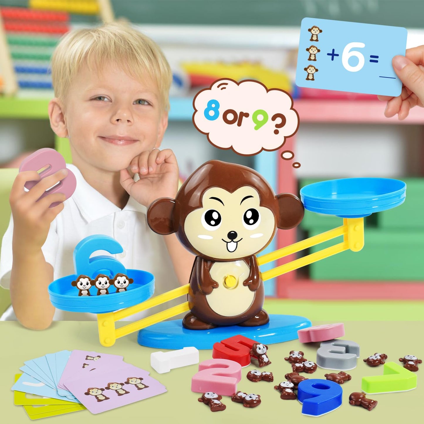 BAKAM Penguin Math Balance Scale, Toddler Counting Toys for 3 4 5 6 Year Old, Montessori Addition & Subtraction Weight Game, STEM Preschool Learning Activities, Educational Gift for Boys Girls