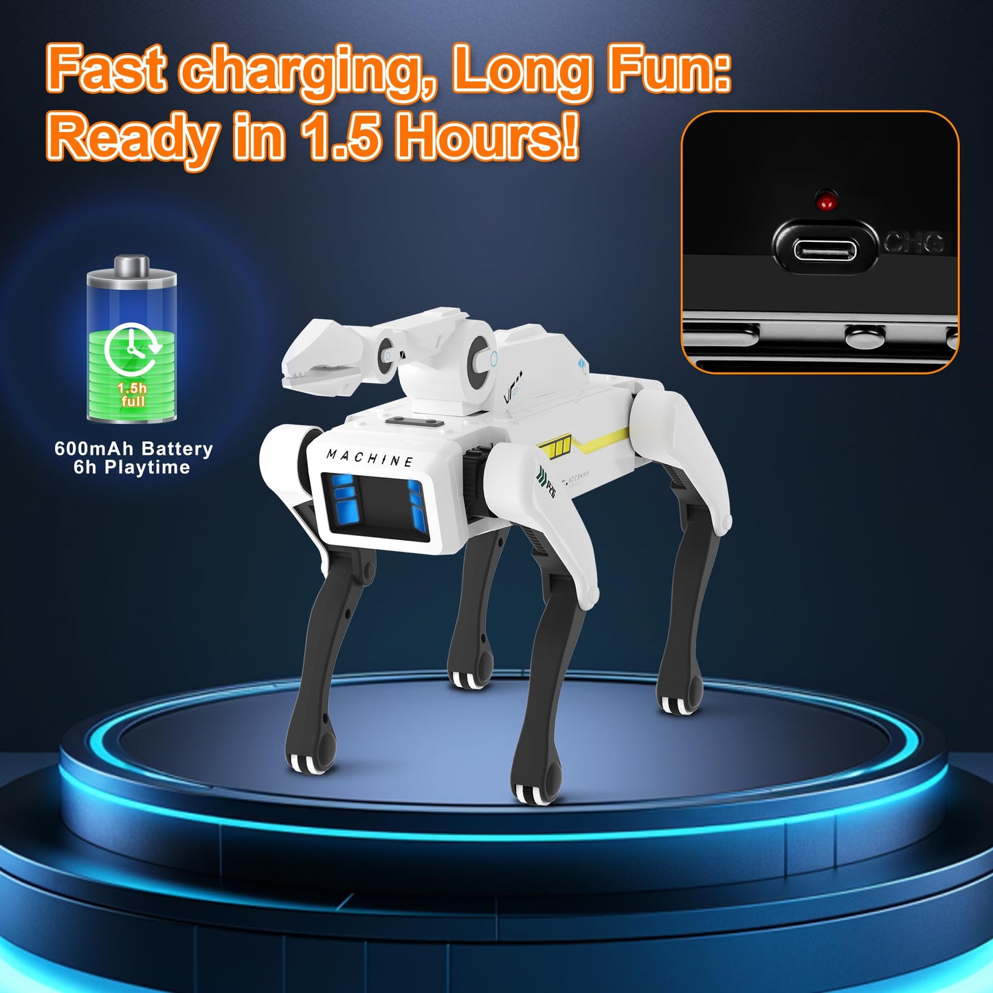 Dingdongwu Robot Dog with Claw - Interactive STEM Pet with Voice Control, 30+ Actions & Remot contol, Durable Design for Kids Age 6+