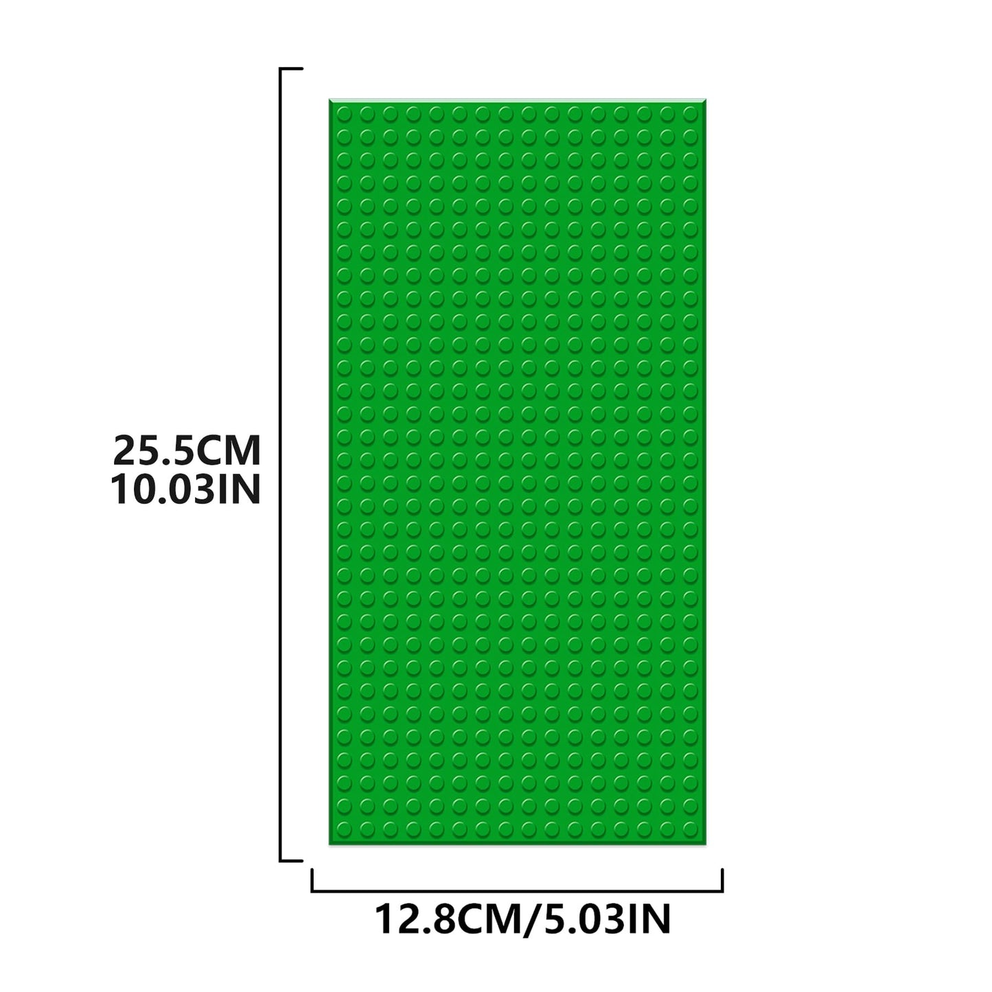 EKIND 4 PCS Classic 5" x 10" Building Baseplates, Compatible with Major Brands Toy Bricks, Encourage Logic & Creativity Through Play, Ideal STEM Activities for Children (Green)