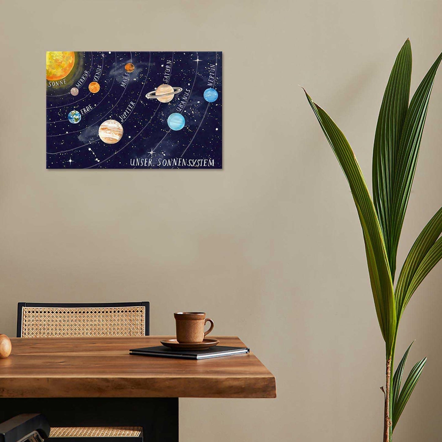 Solar System Educational Planet Poster Universe Infographic Star Life Cycle Astronomy Knowledge Suitable For Living Room Dormitory Bedroom Wall Decoration 16x24in Framed