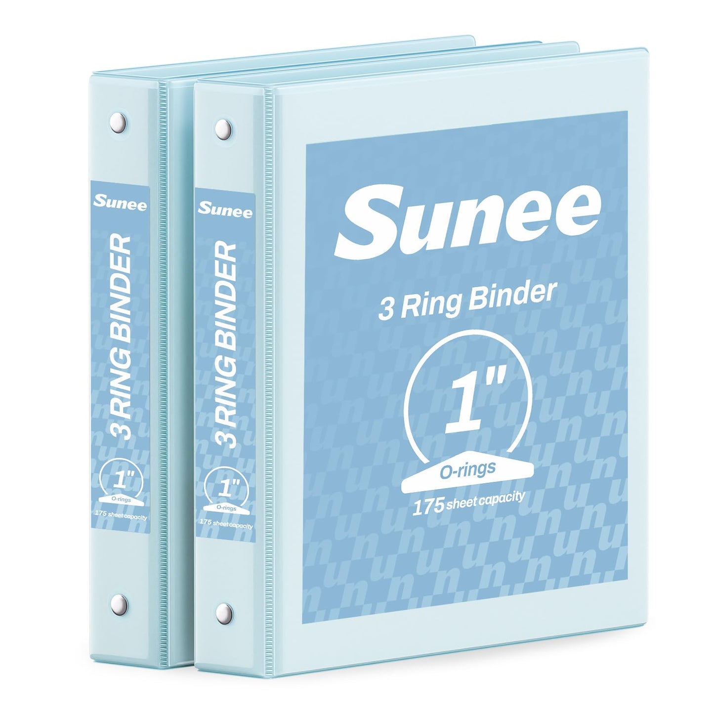 SUNEE 3 Ring Binder 1 Inch 2 Pack, Clear View Binder Three Ring PVC-Free (Fit 8.5x11 Inches) for School or Office Supplies, Blue