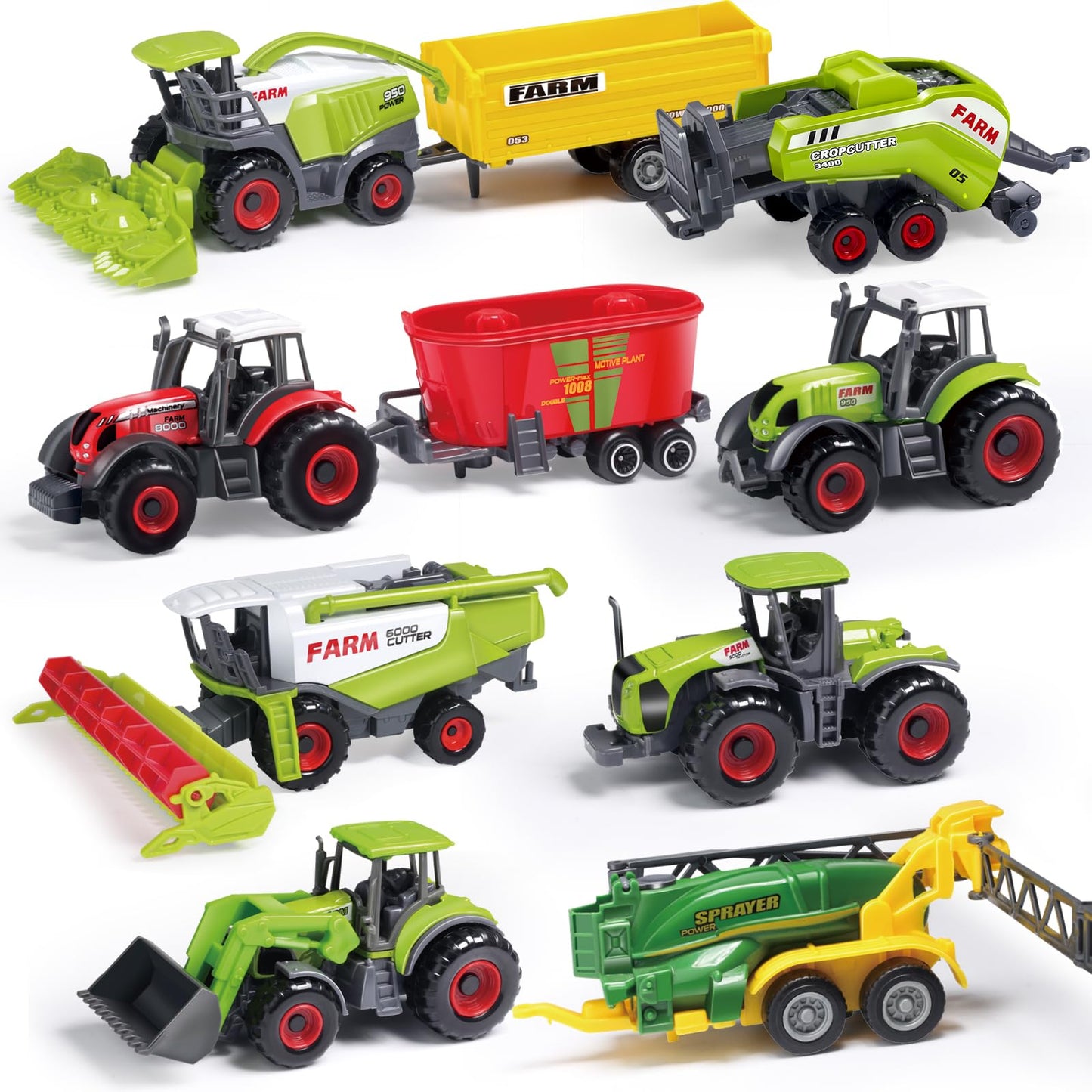 Oriate Farm Tractor Toys Vehicle with Animals & Activity Play Mat, 38Pcs Educational Realistic Kid's DIY Diecast Set, Kids Tractors Trailer Sprayer Cow Animal Toy Birthday Gift