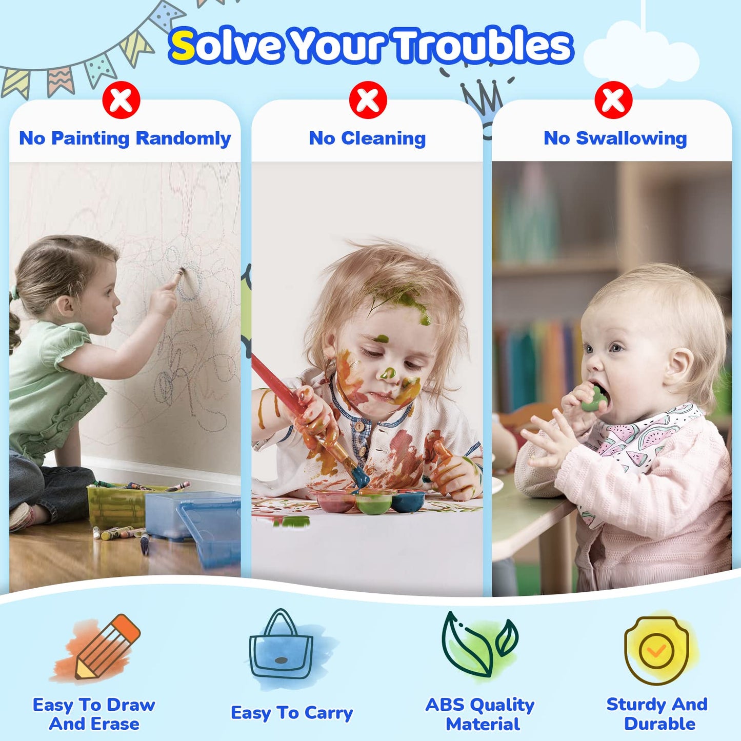 Kikidex Magnetic Drawing Board, Toddler Girl Toys for 1-3 Year Old, Doodle Board Pad Learning and Educational Toys for 1 2 3 Year Old Baby Kids Birthday Gift (Green)