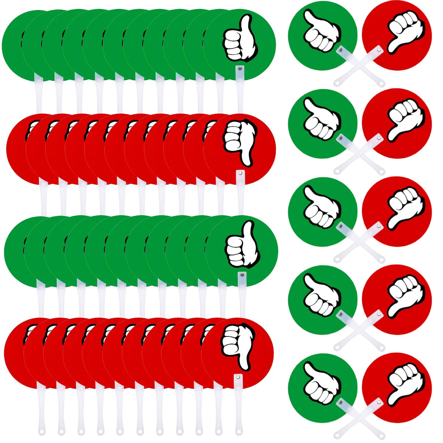 ELFULLY 50 Pack Thumbs Up Thumbs Down Paddles, Classroom Voting Paddles, Yes or No Plastic Sign, True False Signs for Teacher Student Interaction, Teacher Supplies for Classroom Events School