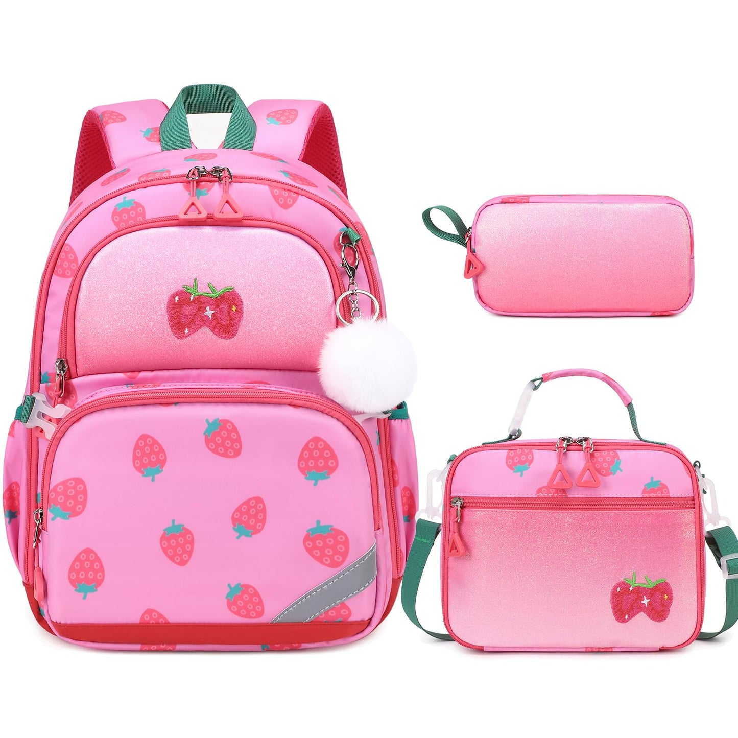 Similove Kids Backpack for Girls - 3PCS Small Cute Toddler Backpack with Insulated Lunch Bag & Pencil Case for Kindergarten Preschool Elementary School - Girls Bookbag Ages 6-8