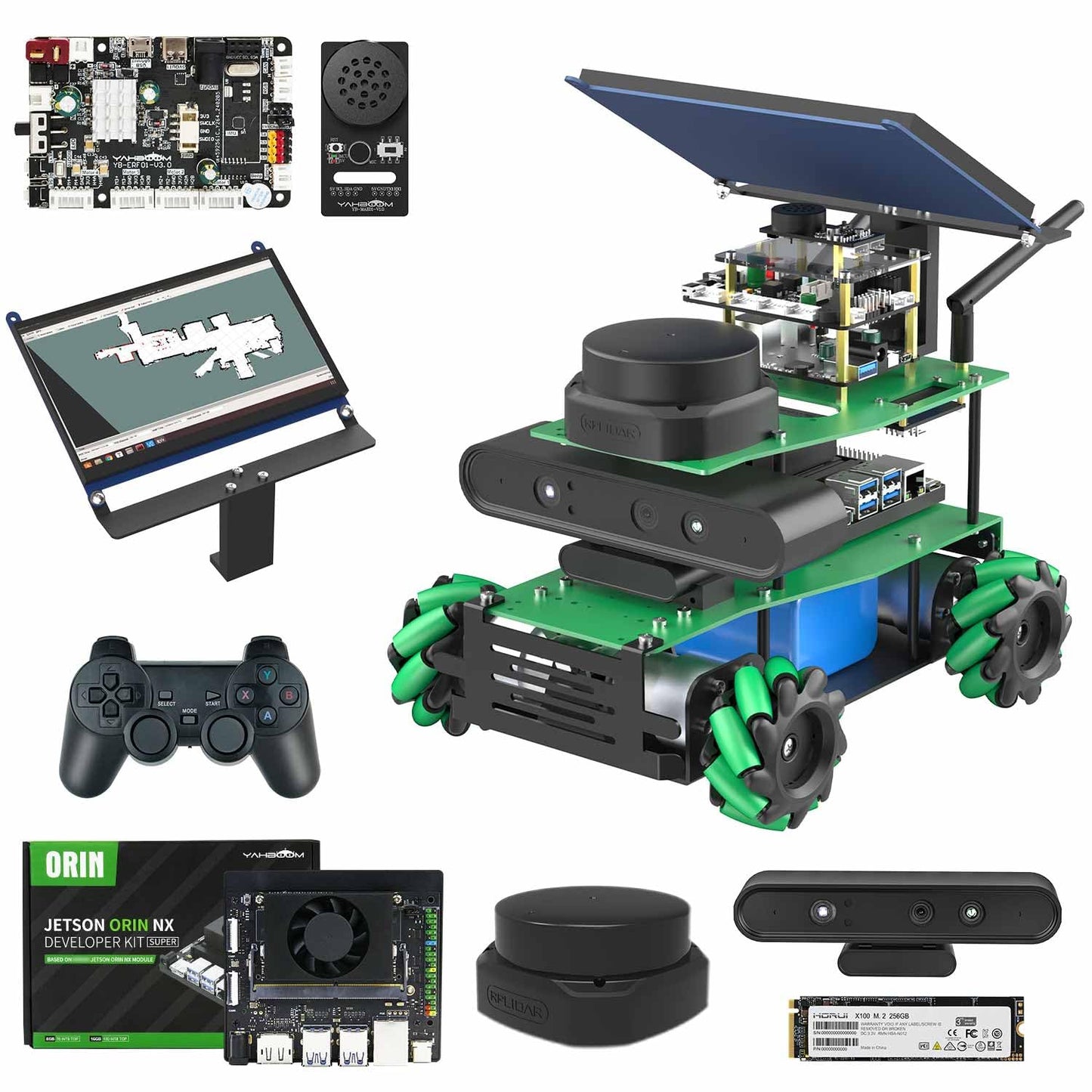 Yahboom ROS2 Python Programming Robot Kit Orin NX 16GB 157 Tops Powered Educational Robot AI Voice Module, AI Vision Mapping Navigation for Mechanical Engineers (ULT Ver-with Orin NX Super 16GB)