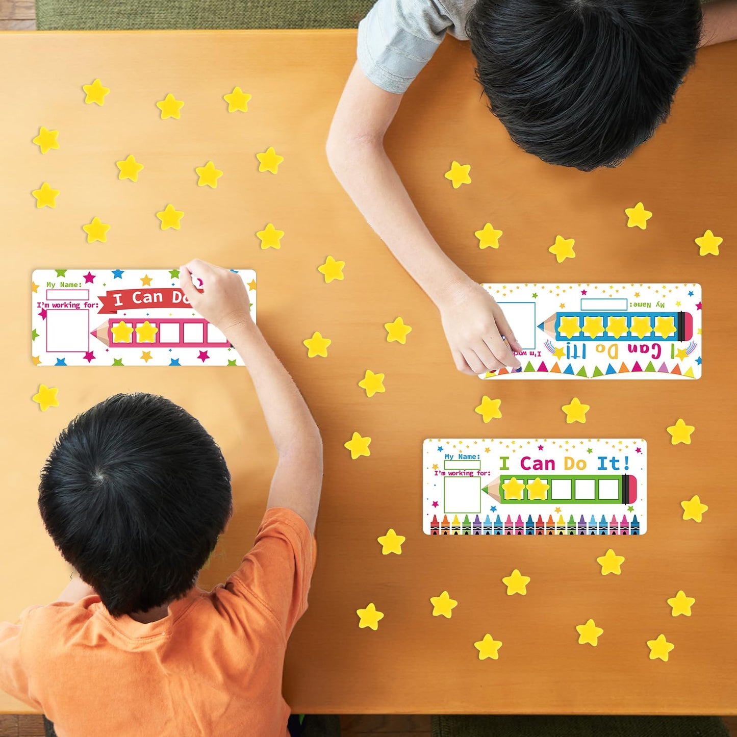 3 Sets Magnetic Rewards Chart for Kids I Can Do It Token Board Pencil Themed Behavior Chart at Home Positive Star and Customization Goal Box Incentives for Teacher Essentials Elementary Classroom