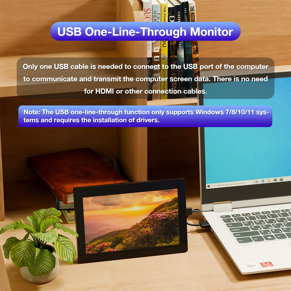Hosyond 5 Inches USB C Mini Monitor 1024x600 IPS LCD Screen Type C Secondary Screen Display for PC Laptop Windows