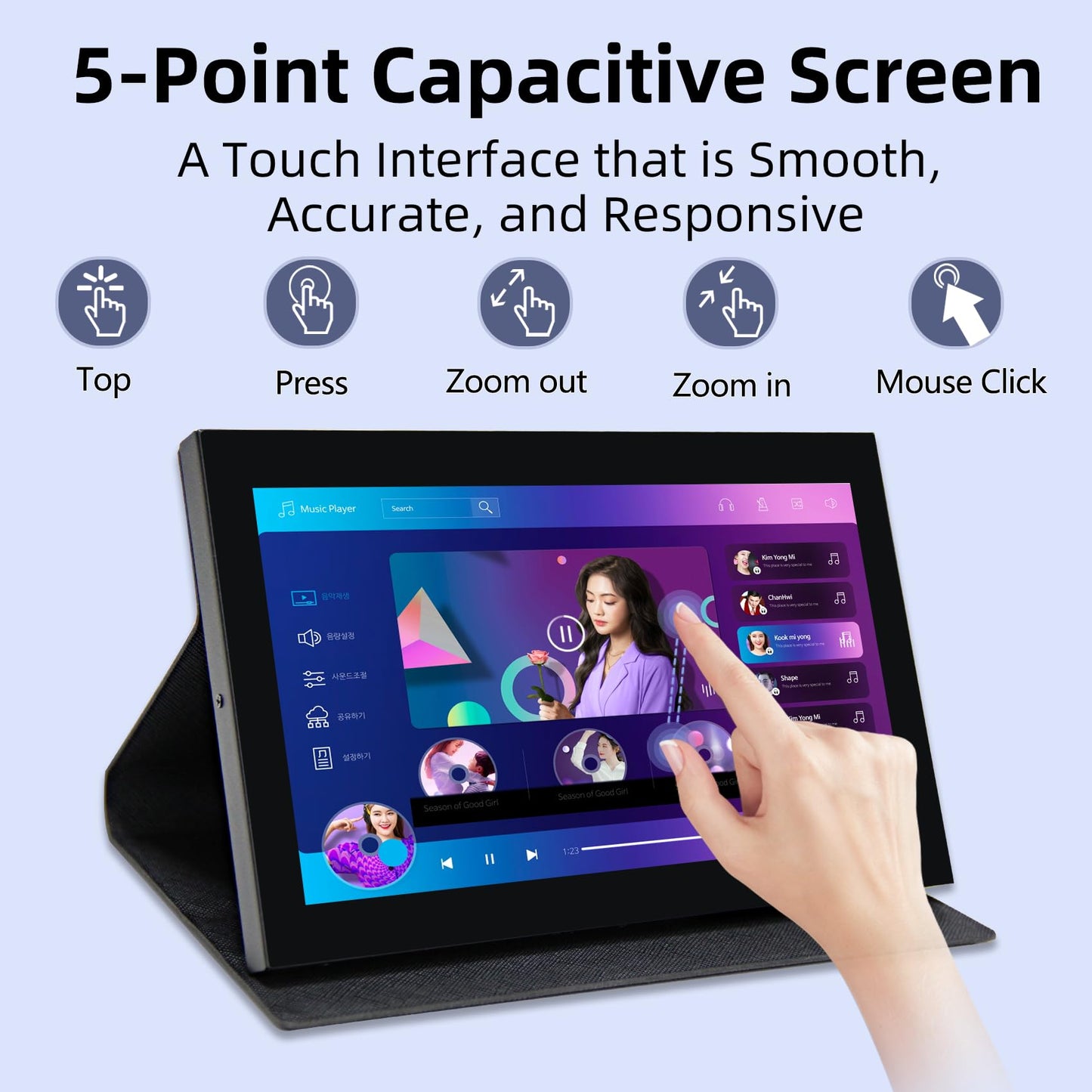 iPistBit 7 inch Portable Monitor, 1024x600 HDMI Raspberry Pi Screen, Dual-Speaker IPS LCD Display Mini Monitor for Laptop Xbox PS3 Raspberry Pi 5 4B 3B+