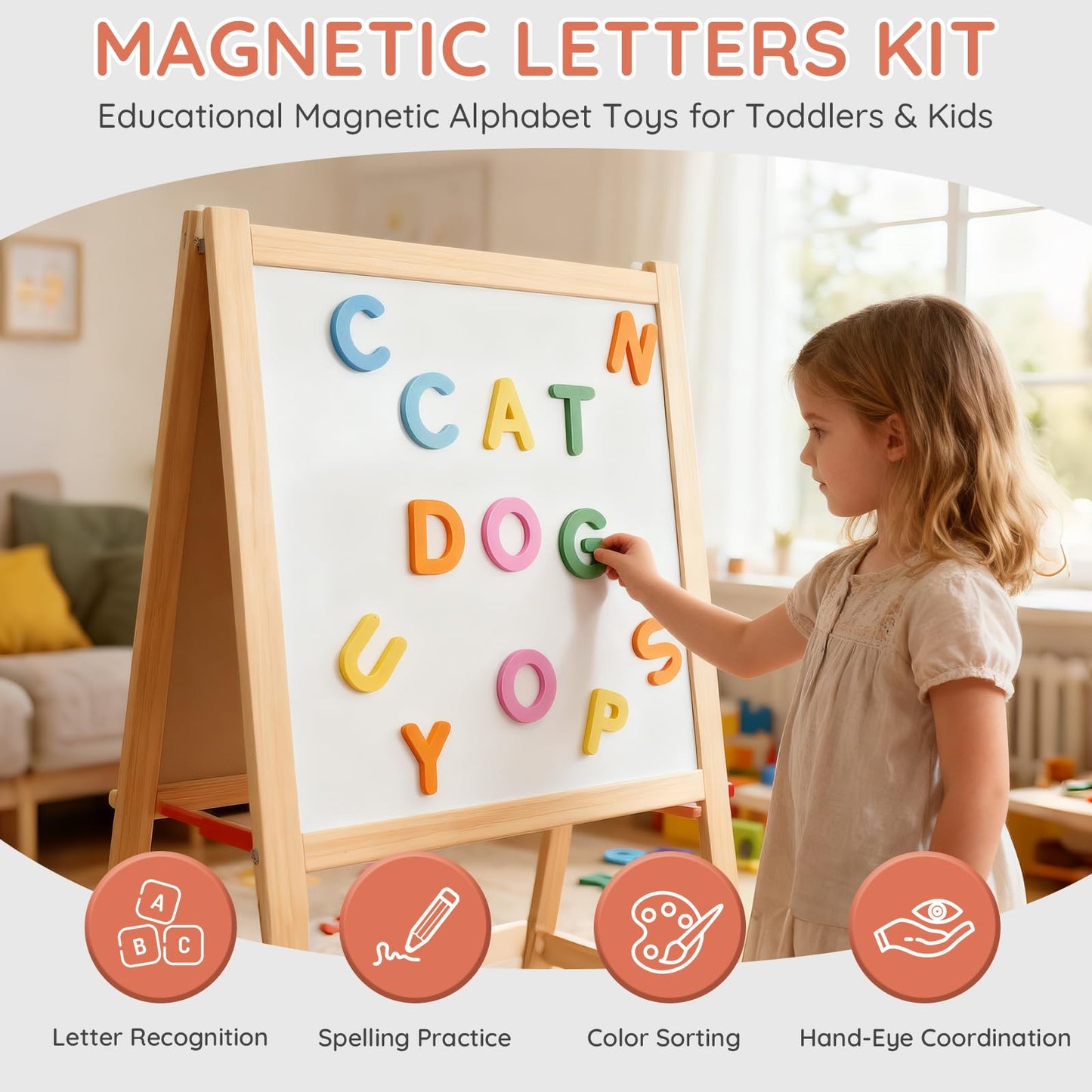 Silicone Alphabet Magnetic Letters, 30PCS Alphabet Magnets Toys ABC Letter Puzzles Preschool Educational Learning Toys Gifts for Girls Boys Toddlers Kids