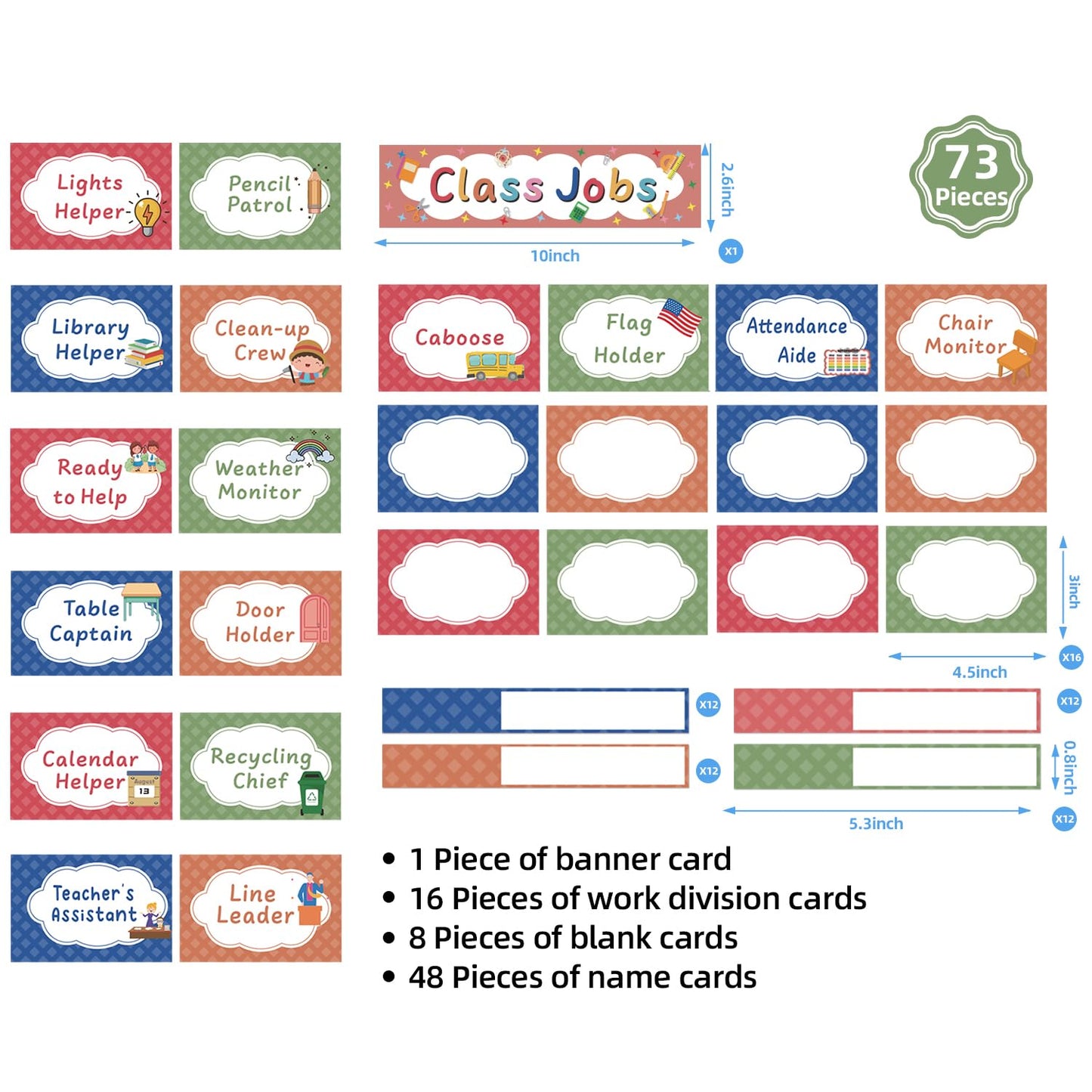 REGELETO Class Jobs Pocket Chart with 17 Pockets and 2 Storage Bags,73 Cards Class Management Educational Pocket Chart Teacher's Helper Size: 32.6" L x 19.6 H Bulletin Board for Classroom (Black)