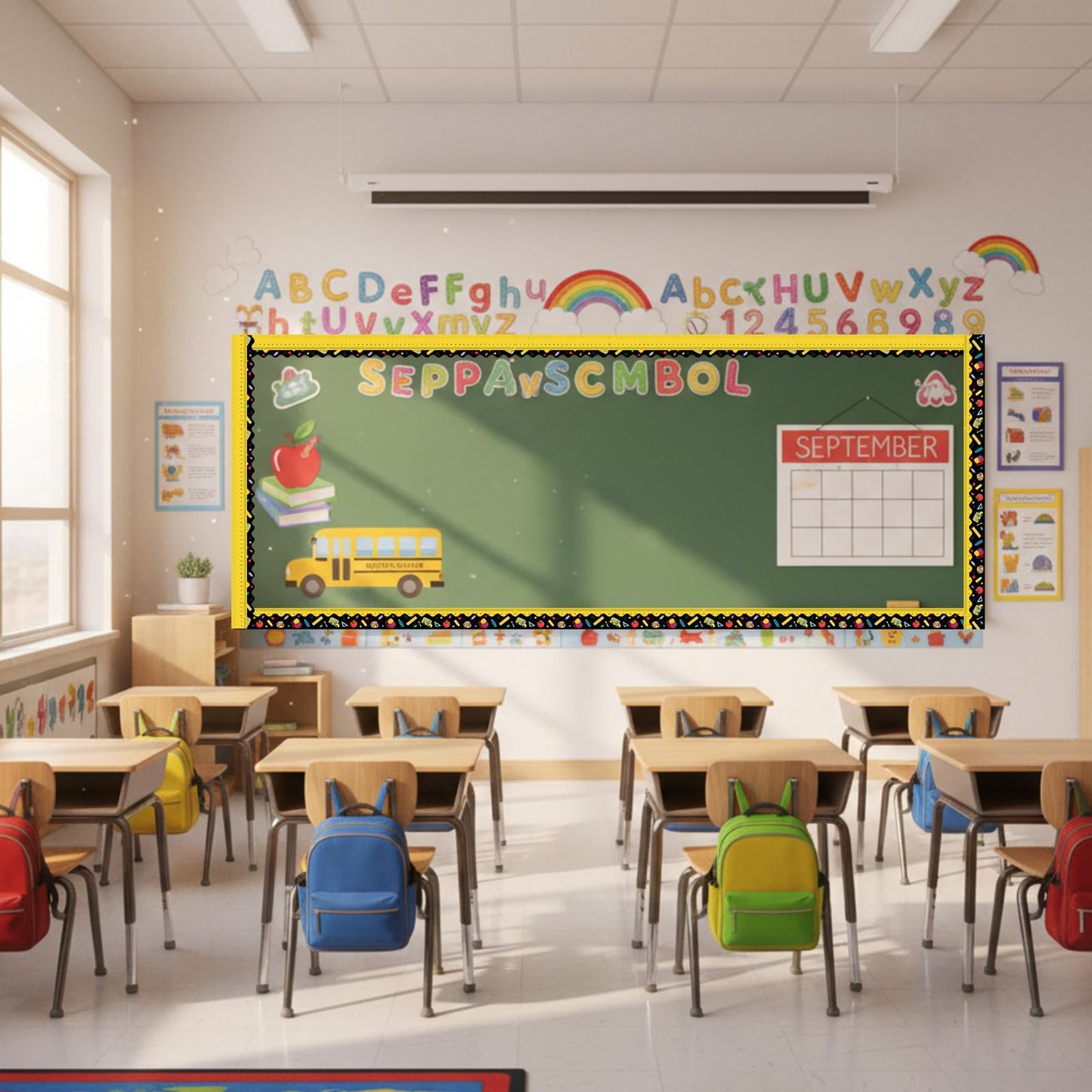 Trandraft 2 Rolls 65.6ft Back to School Bulletin Board Borders, Ruler and Pencil Patterns Bulletin Board Borders Strips for First Day of School Office Home Classroom Themed Party Decor